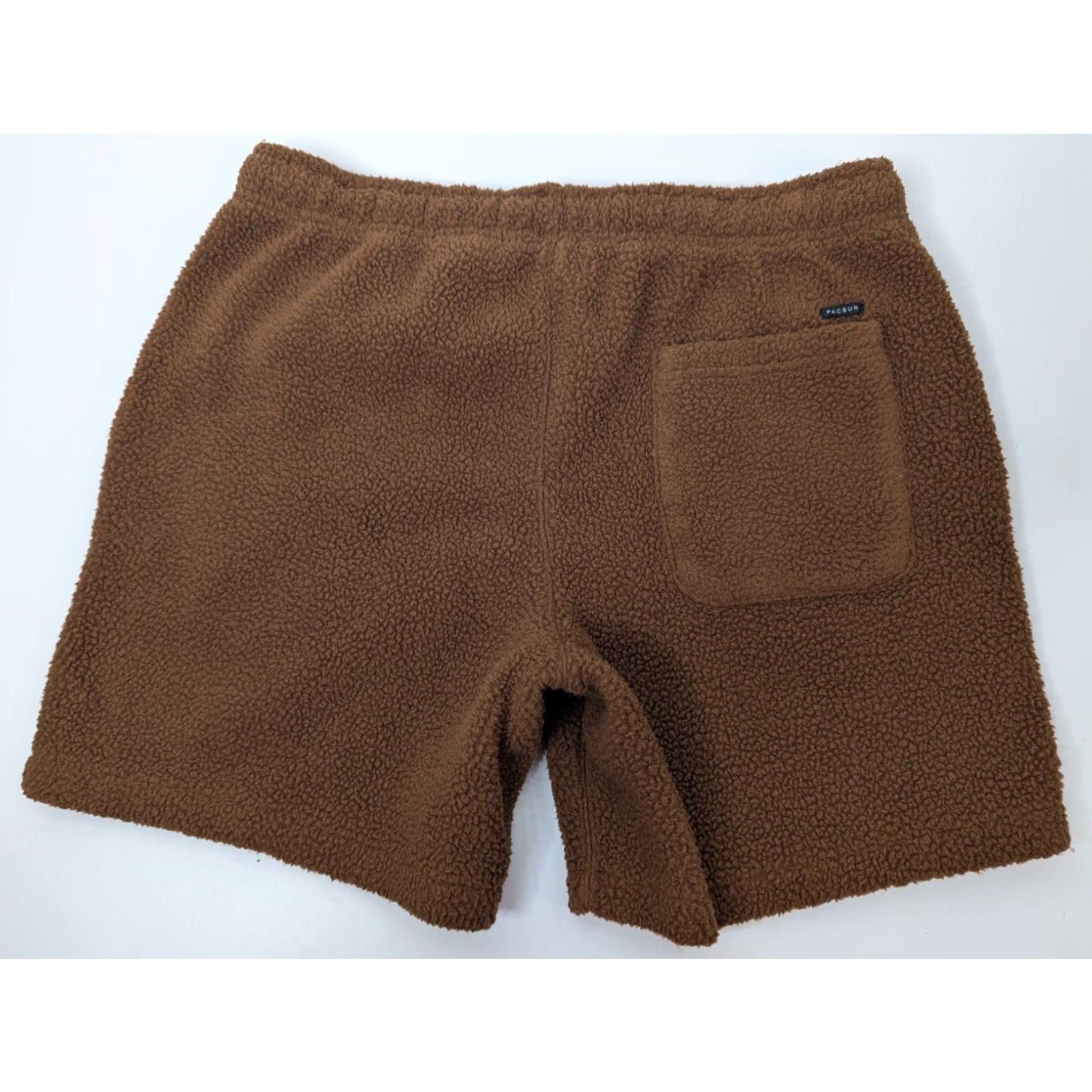 Pacsun Pacsun Drawstring Sherpa Fleece Shorts Brown Men's Small Pockets Beach, Outdoor, Preppy Sl a sh Pocket Elastic Waist Regular Fit s 9 Size US 29 - 2 Thumbnail