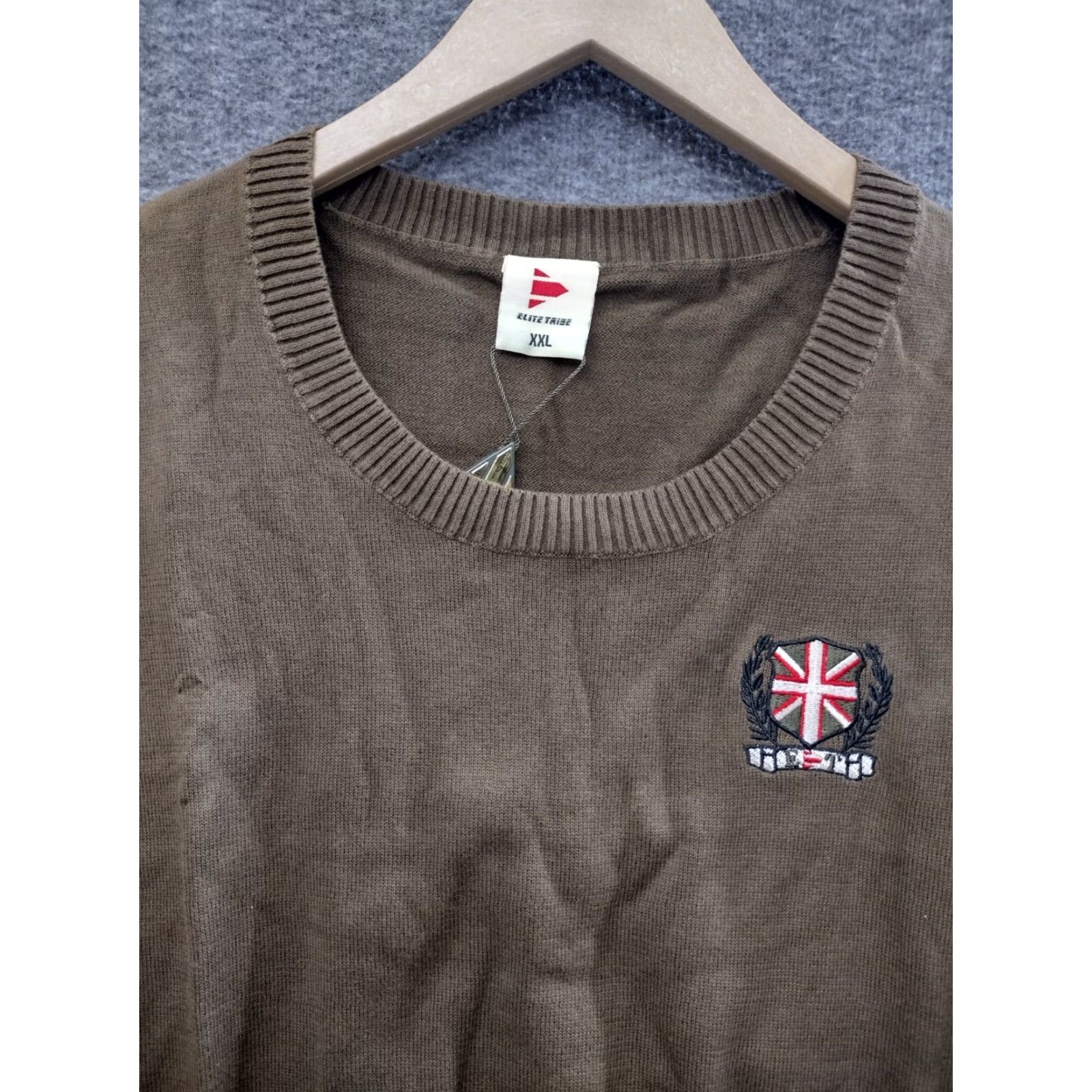 Vintage Elite Tribe Military Stripes Sweater Long Sleeve Brown Beige 2XL Size US XXL / EU 58 / 5 - 7 Thumbnail