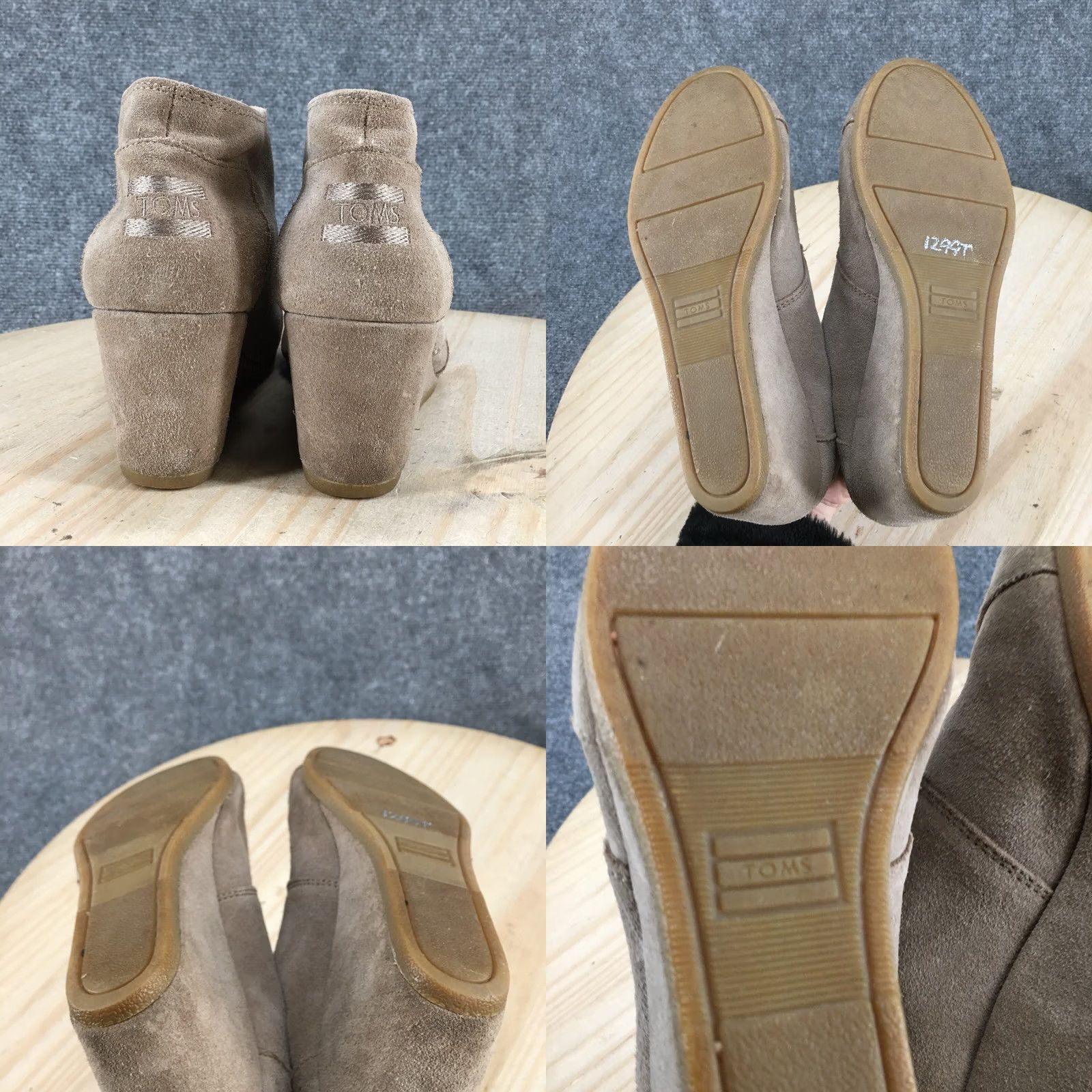 Toms TOMS Boots Womens 8 Desert Ankle Booties Wedge Heels Casual Brown Suede Lace Up Women Bootie XS? Size US 8 / IT 38 - 9 Thumbnail