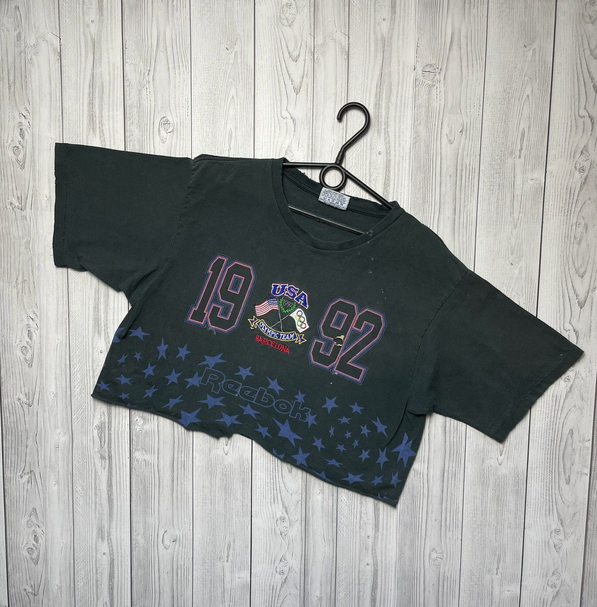 Reebok × Vintage Vintage Reebok USA Olympic Games Barcelona Crop Top Jersey Size L / US 10 / IT 46 - 1 Thumbnail