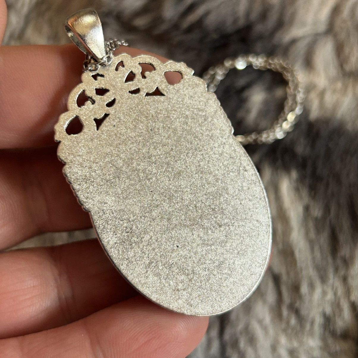 Handmade Handcrafted turquoise dyed howlite cabochon stone necklace Size ONE SIZE - 8 Thumbnail