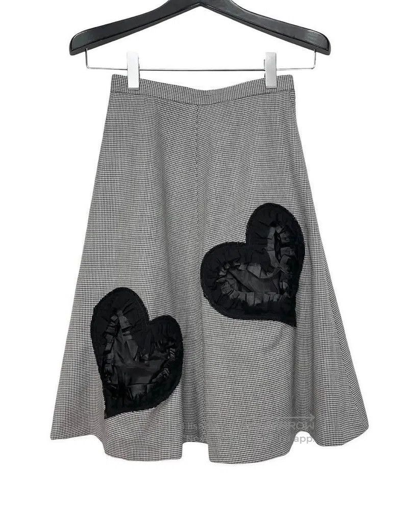 Comme des Garcons Comme Des Garcons size XS Houndstooth heart-shaped half sk Size 23" - 2 Thumbnail