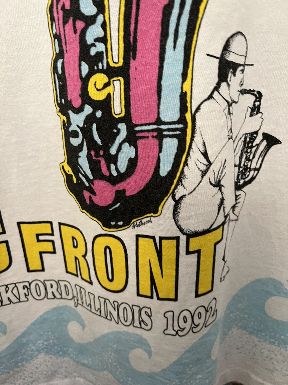 Arts & Science 1992 On The Water Front Jazz Saxophone AOP Rockford Tee Size US L / EU 52-54 / 3 - 5 Thumbnail