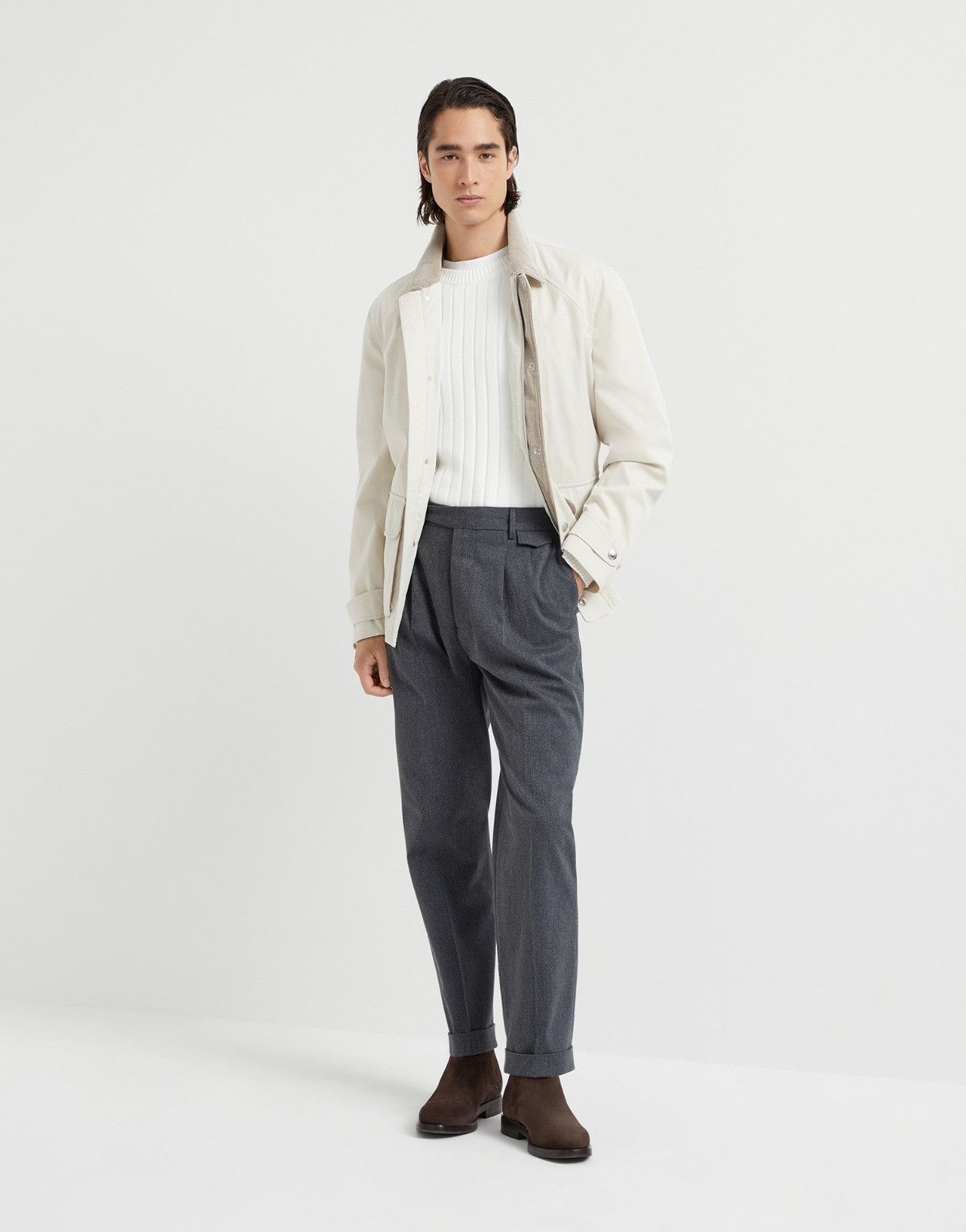 Brunello Cucinelli o1la1rc1a0925 Sweater in White Size US XL / EU 56 / 4 - 4 Thumbnail