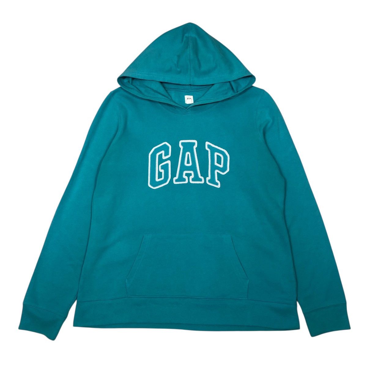 📌Vintage Hoodie Pull Over Gap Ocean Green Spell Out