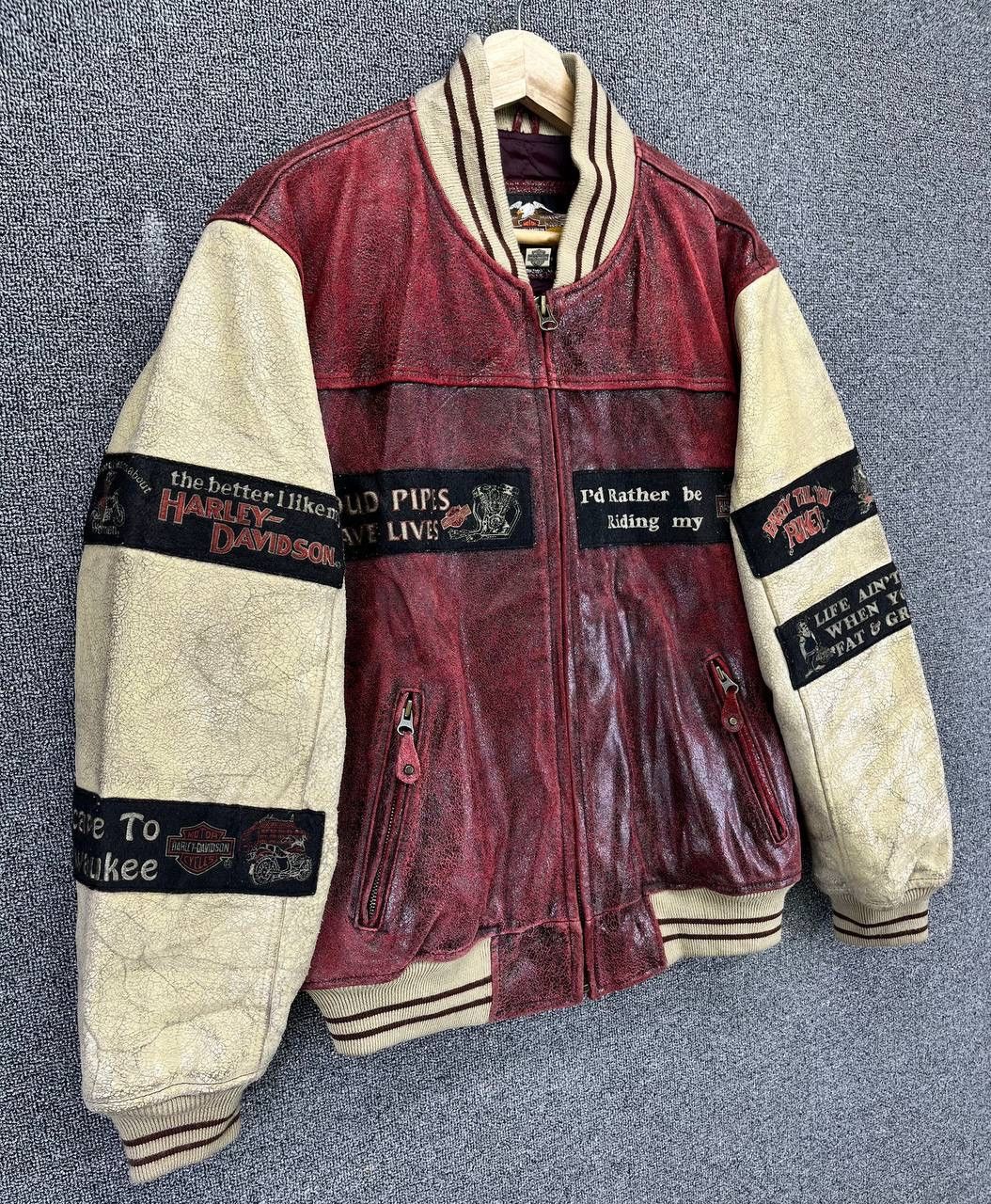 Harley Davidson Vintage Harley Davidson Rare Racing Leather Jacket Size US M / EU 48-50 / 2 - 6 Thumbnail