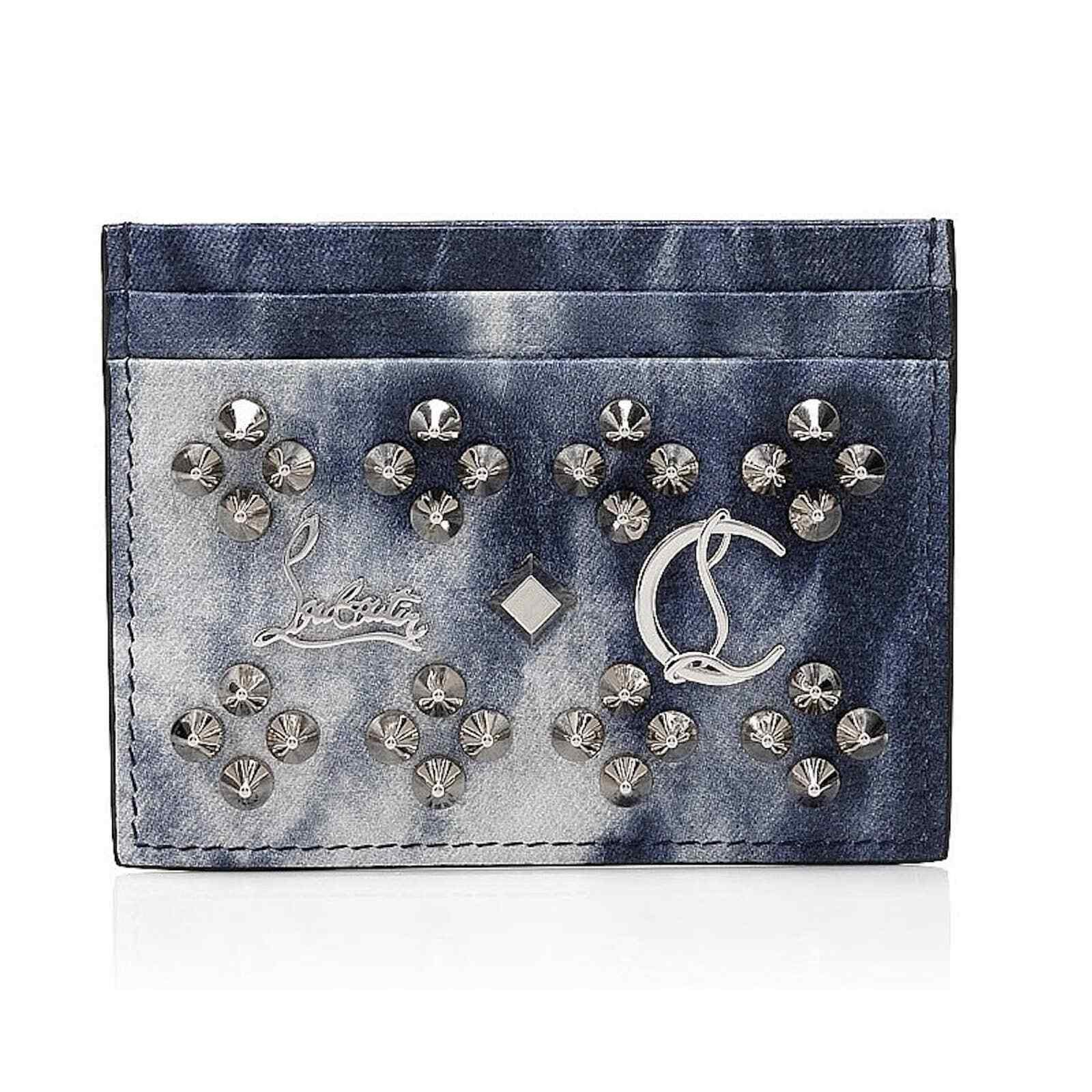 Christian Louboutin Christian Louboutin Denim Punk Spike Card Holder Wallet Size ONE SIZE - 1 Thumbnail