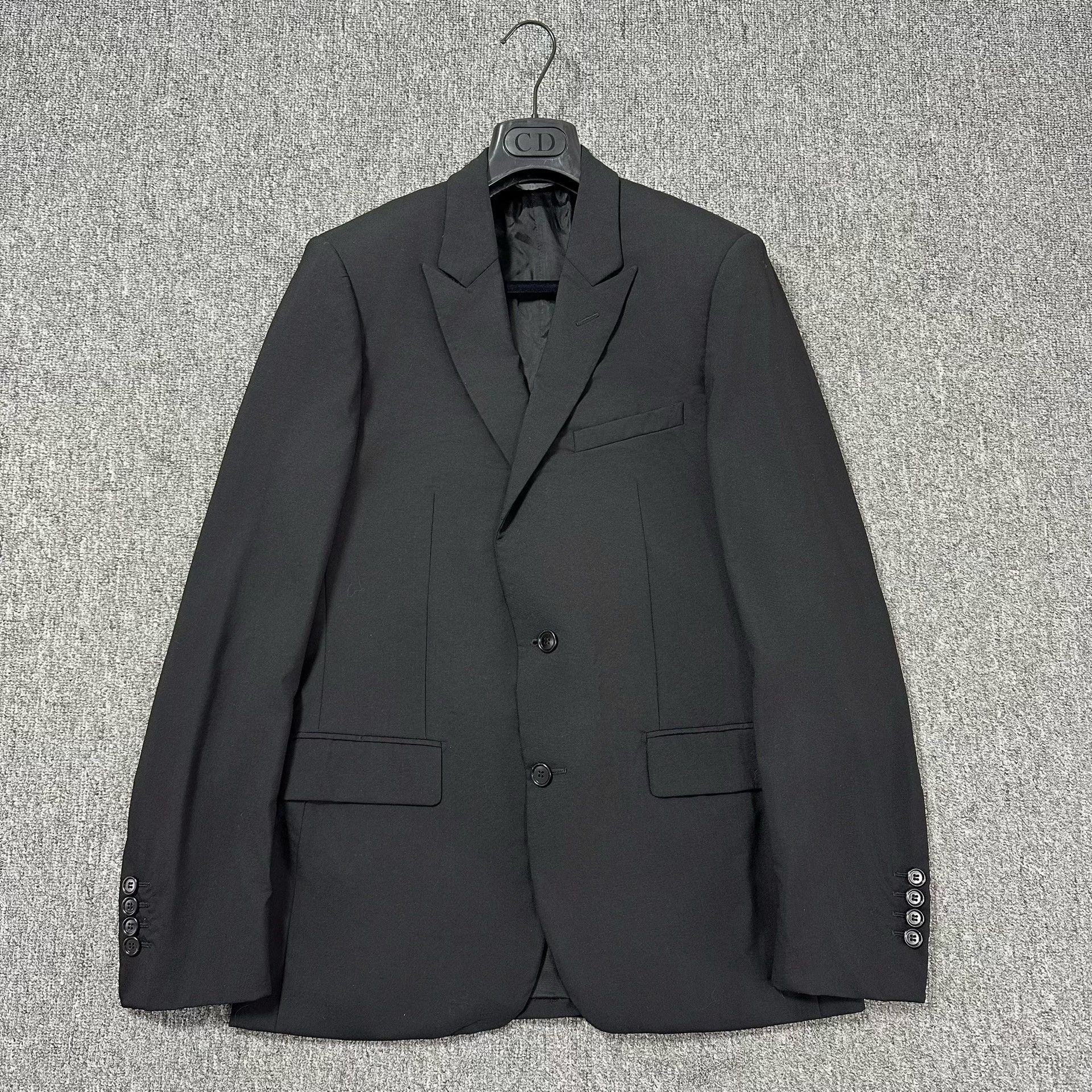 Dior Dior Black Peak Lapel Wool Suit Size US M / EU 48-50 / 2 - 1 Thumbnail