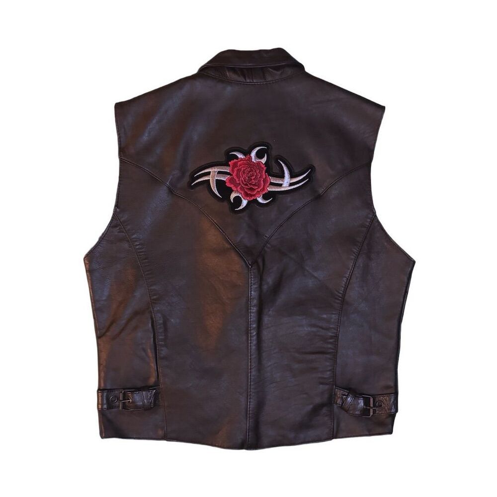 Vintage Vintage UNIK Y2K Black Leather Biker Vest L with Vintage Pi Size L / US 10 / IT 46 - 6 Thumbnail