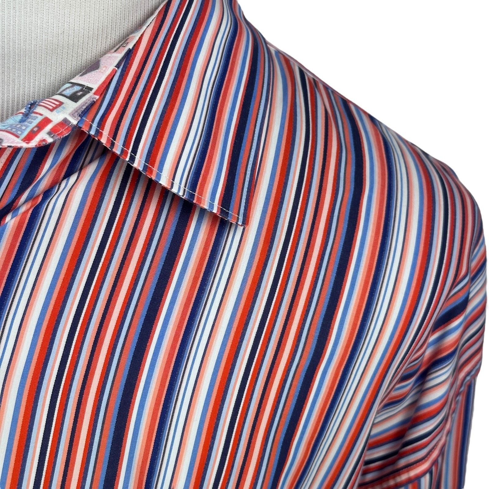 Robert Graham Robert Graham Shirt 3XL Multi Striped Doors Flip Cuff Button Size US XXL / EU 58 / 5 - 3 Thumbnail