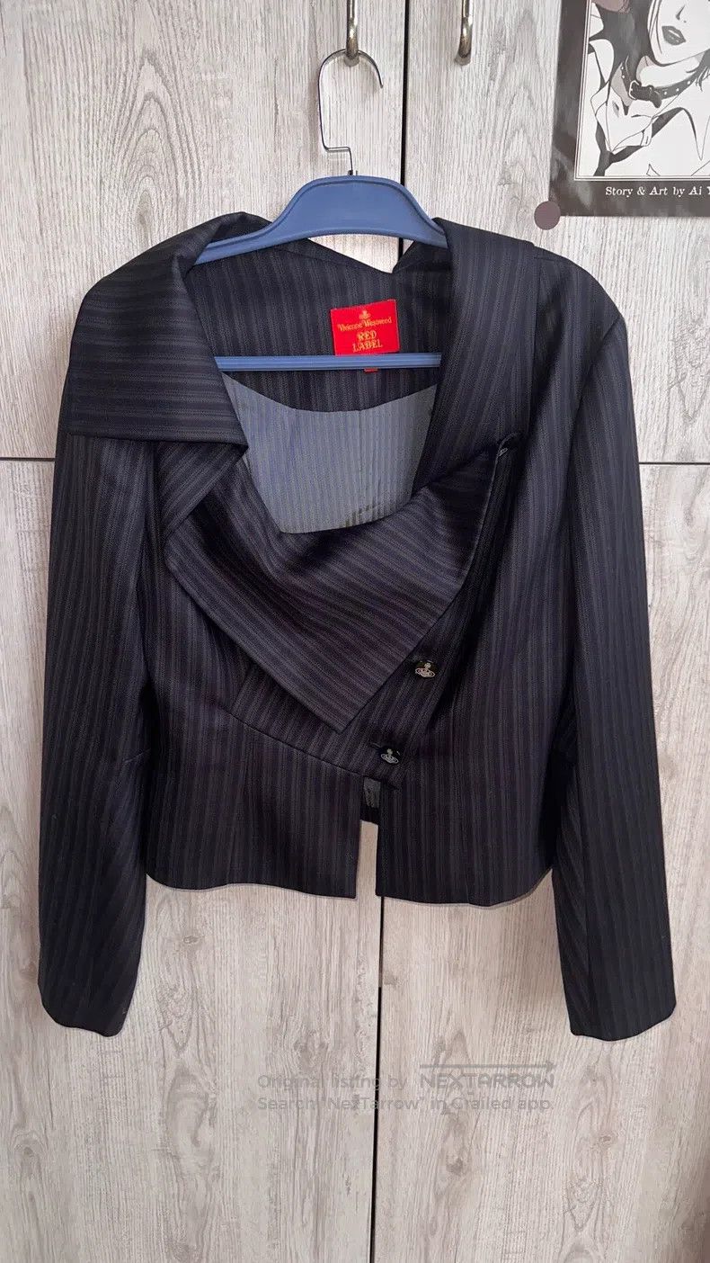 Vivienne Westwood Vivienne Westwood Irregular suit jacket, dark green stripe Size M / US 6-8 / IT 42-44 - 1 Thumbnail