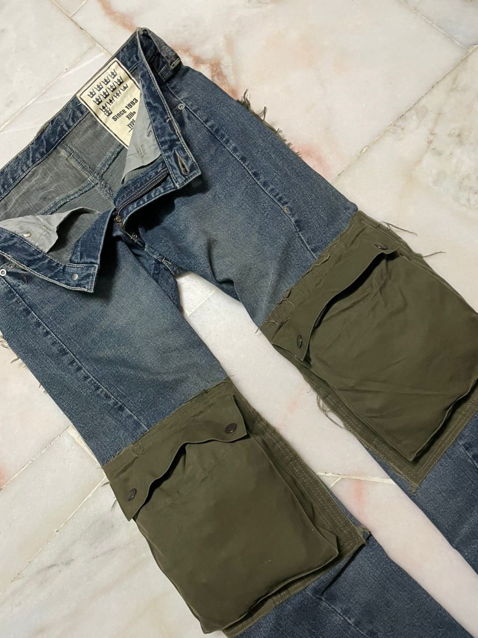 Undercover INSANE💥XIIIth TYPE-P1 RARE DENIM CARGO 3D POCKET SPLIT Size US 33 - 13 Thumbnail