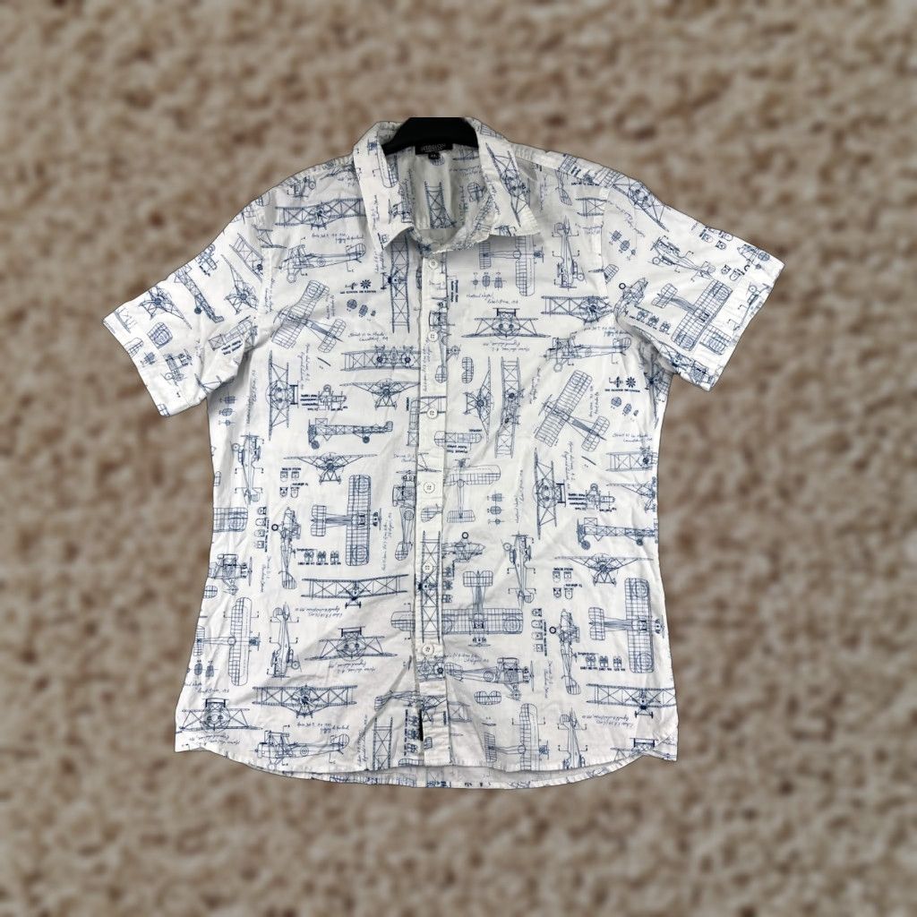 Commission Mission Shirt Mens Large White Blueprint Aircraft Drafting Engineering STEM USA Shirt Size US L / EU 52-54 / 3 - 1 Thumbnail