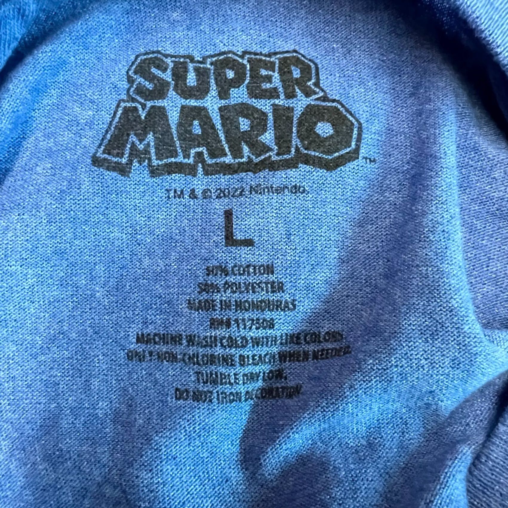 Nintendo Nintendo Super Mario Graphic T-Shirt Adult Large Blue Crew Neck Short Sleeve Mens Size US L / EU 52-54 / 3 - 6 Thumbnail