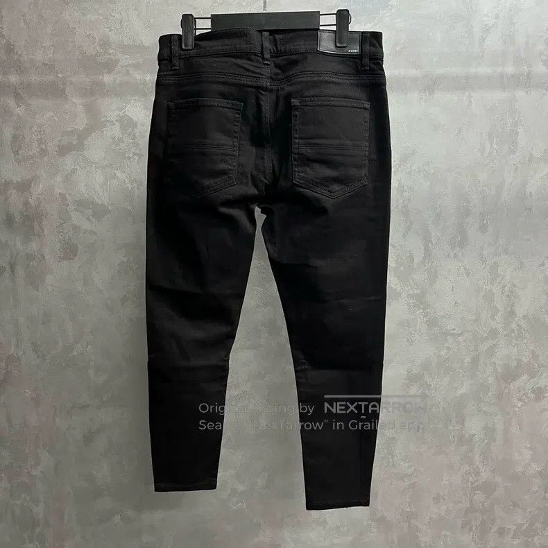 Amiri Amiri Black Solid Diamond-Studded Patchwork Denim Pants Size US 33 - 3 Thumbnail