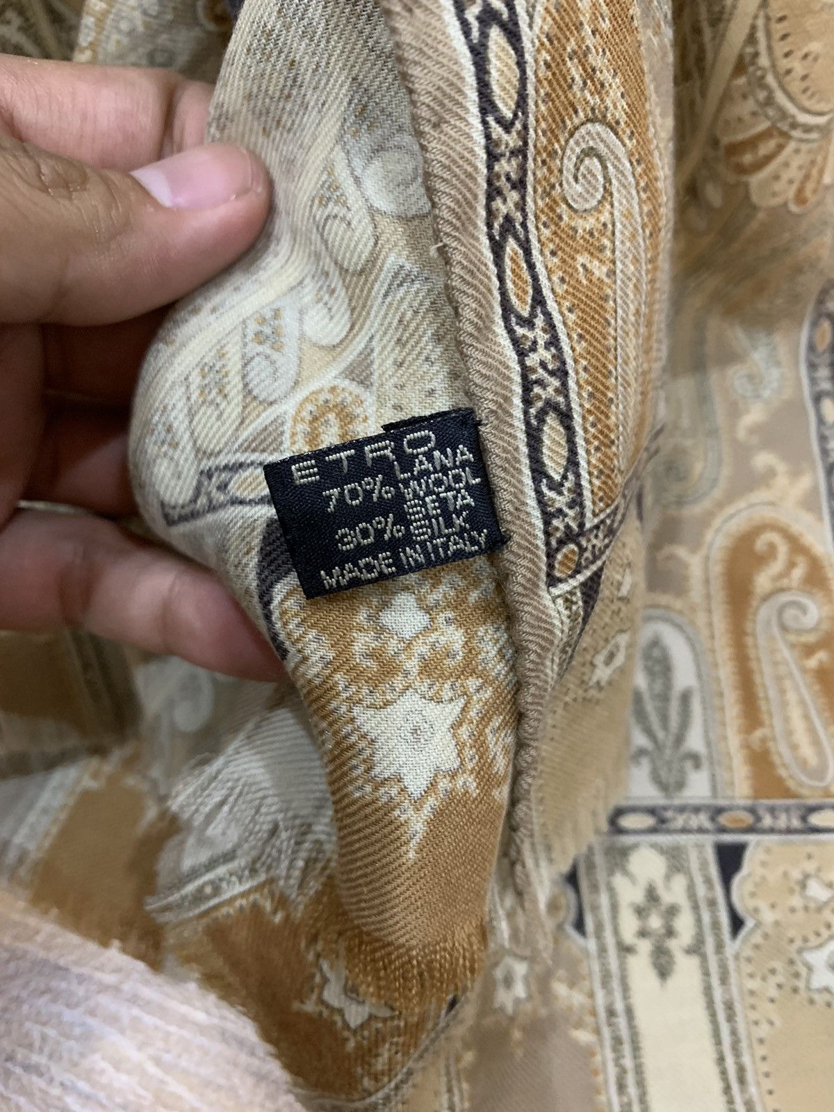 Etro VINTAGE ETRO BEIGE SILK HEAD SCARF Size ONE SIZE - 5 Thumbnail