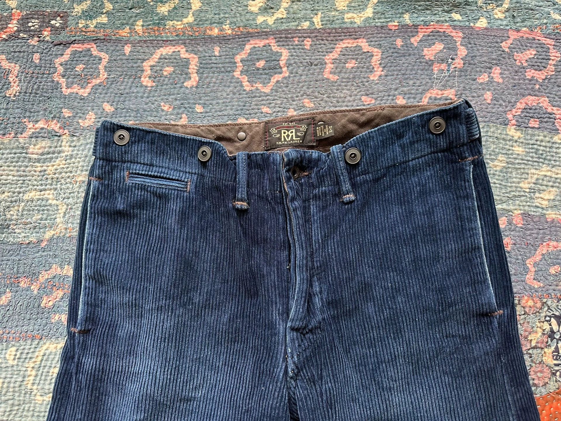 RRL Ralph Lauren rrl indigo dyed corduroy pants 30x30 Size US 30 / EU 46 - 3 Thumbnail