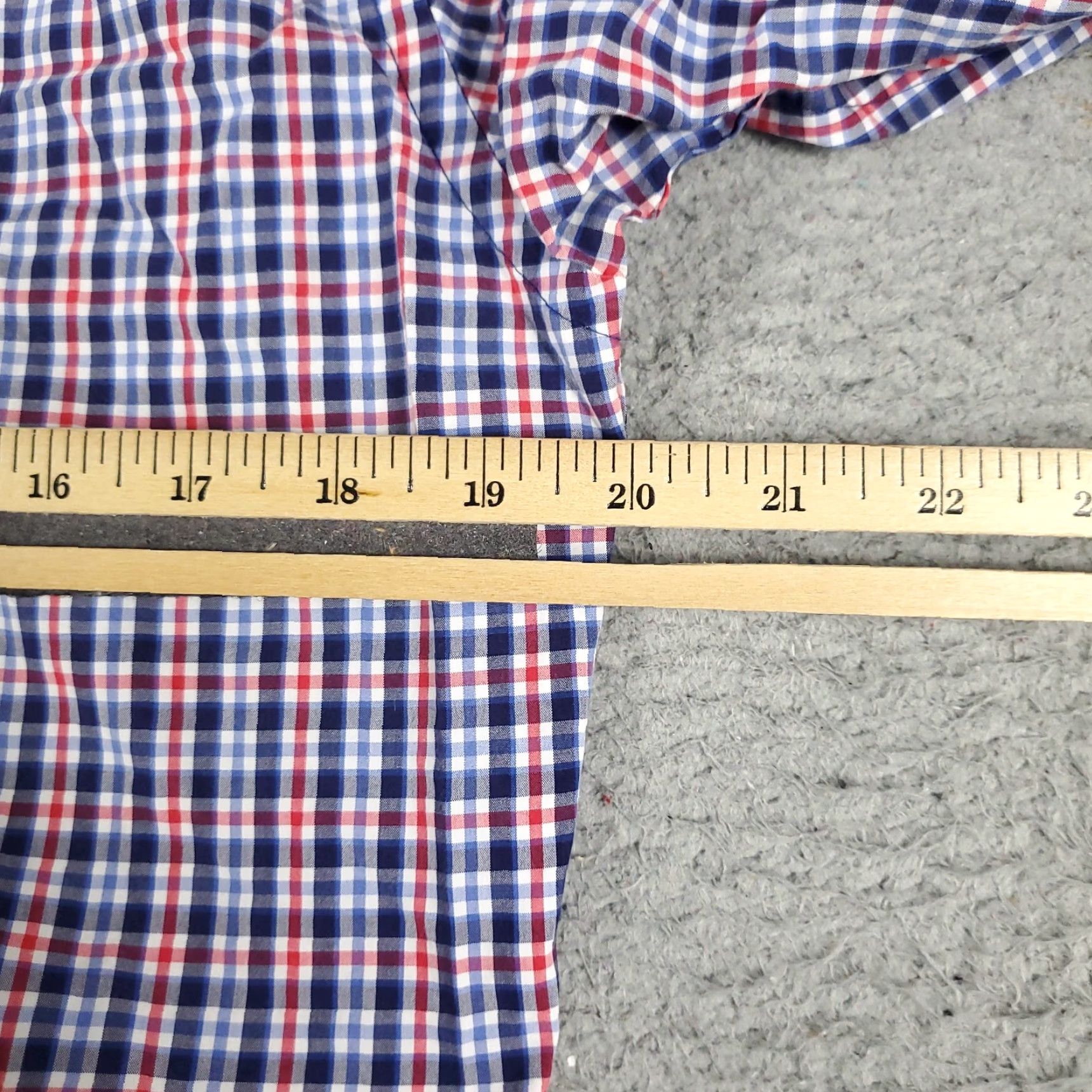 BUGATCHI Bugatchi Uomo Dress Shirt Mens 15 Blue Red Plaid Long Sleeve Button Up Size 40R - 5 Thumbnail