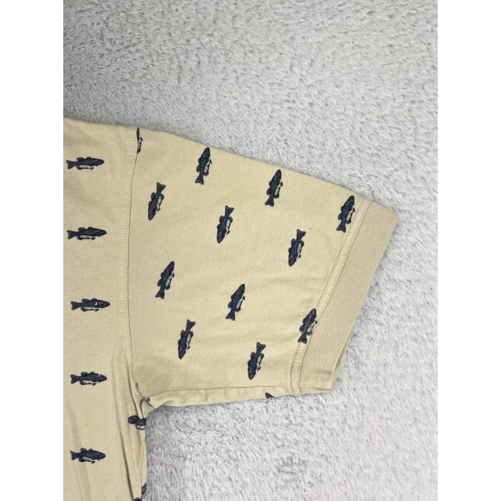 Wrangler VINTAGE Wrangler Polo Shirt Mens Large Beige 100% Cotton Slim Fit Short Sleeve with Logo Embroidered Size US L / EU 52-54 / 3 - 2 Thumbnail