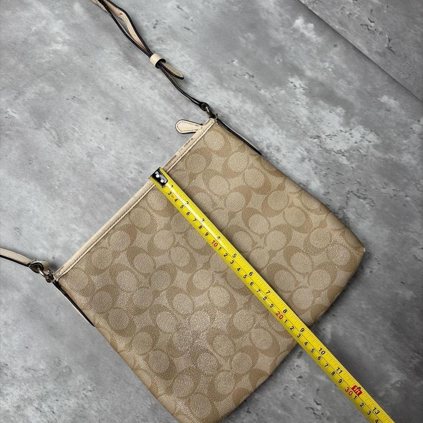 Coach Y2K Beige Coach Signature C Distressed Grunge Crossbody Bag Size ONE SIZE - 7 Thumbnail