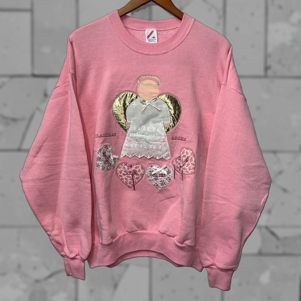 Jerzees VINTAGE JERZEES Sweatshirt Womens XL Pink USA Angel Pullover Size XL / US 12-14 / IT 48-50 - 1 Thumbnail