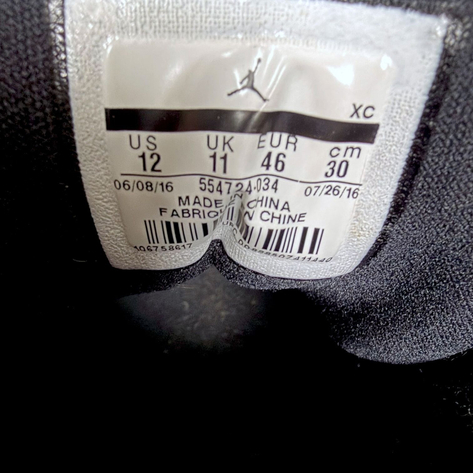 Nike Nike Air Jordan 1 Triple Black Shoes 554724-034 2016 12 Size US 12 / EU 45 - 7 Thumbnail