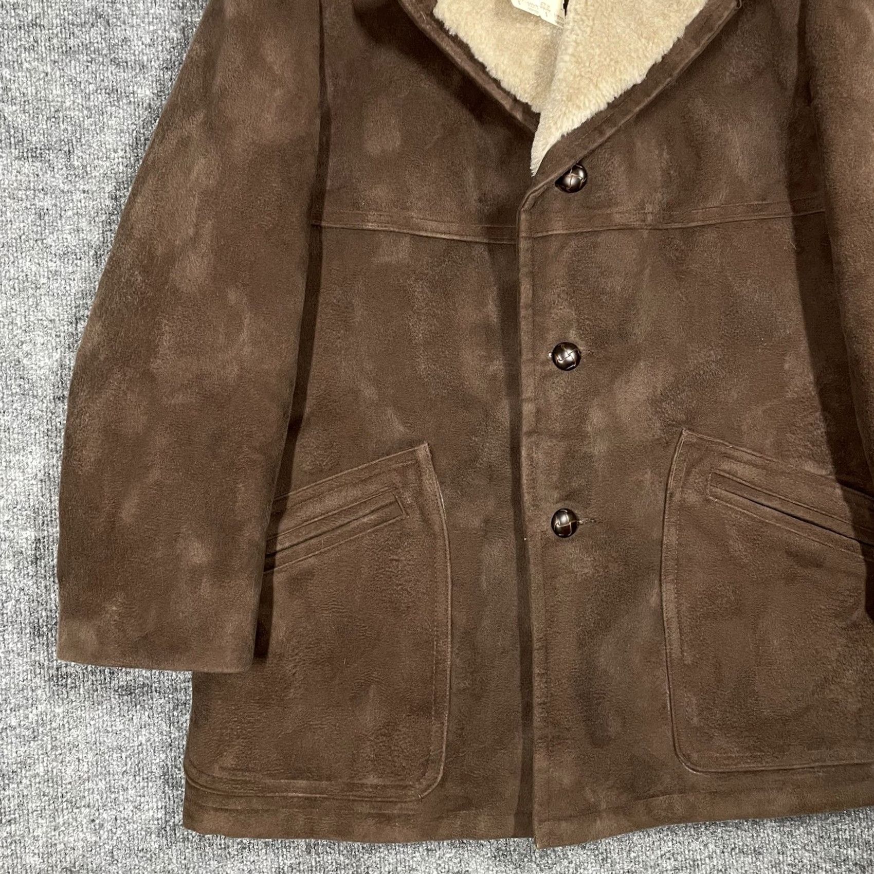 Vintage VINTAGE Casualcraft 60s Heavy Coat Jacket Brushed Cotton Suede Cotton Brown 1960s Casual Mens Girls Boys 42 Regular Size US XS / EU 42 / 0 - 3 Thumbnail