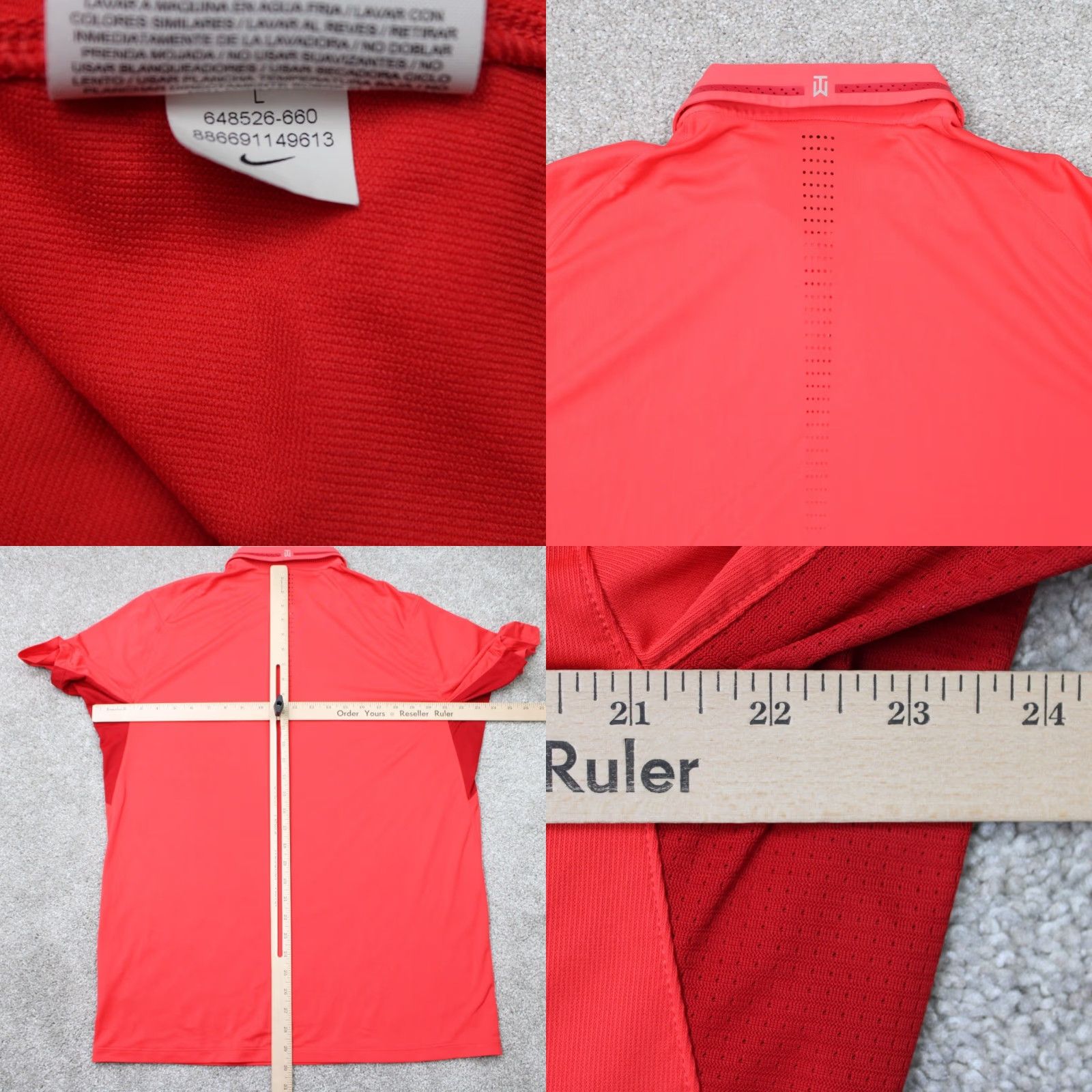 Nike Nike Tiger Woods Polo Shirt Men L Red Dri-Fit Short Sleeve Golf Shirt BWRiese Size US L / EU 52-54 / 3 - 8 Thumbnail