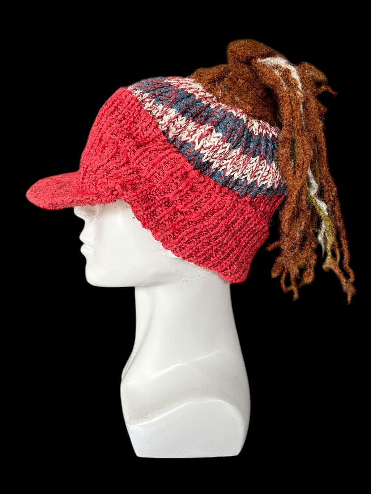 Japanese Brand × Kapital × Vintage Amina Crochet Knitted Handmade Custom Rare Hats ☠️☠️ Size ONE SIZE - 2 Thumbnail