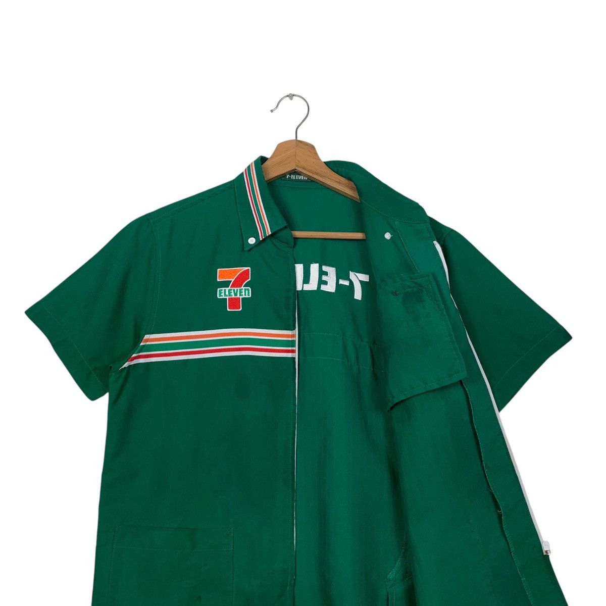 Japanese Brand Vintage 7 ELEVEN Big Logo SS Green Uniform Jacket #2584-C117 Size US M / EU 48-50 / 2 - 9 Thumbnail