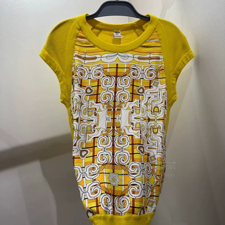Hermes Hermes Printed Pattern Wool and Silk Short Sleeve Size XS / US 0-2 / IT 36-38 - 6 Thumbnail