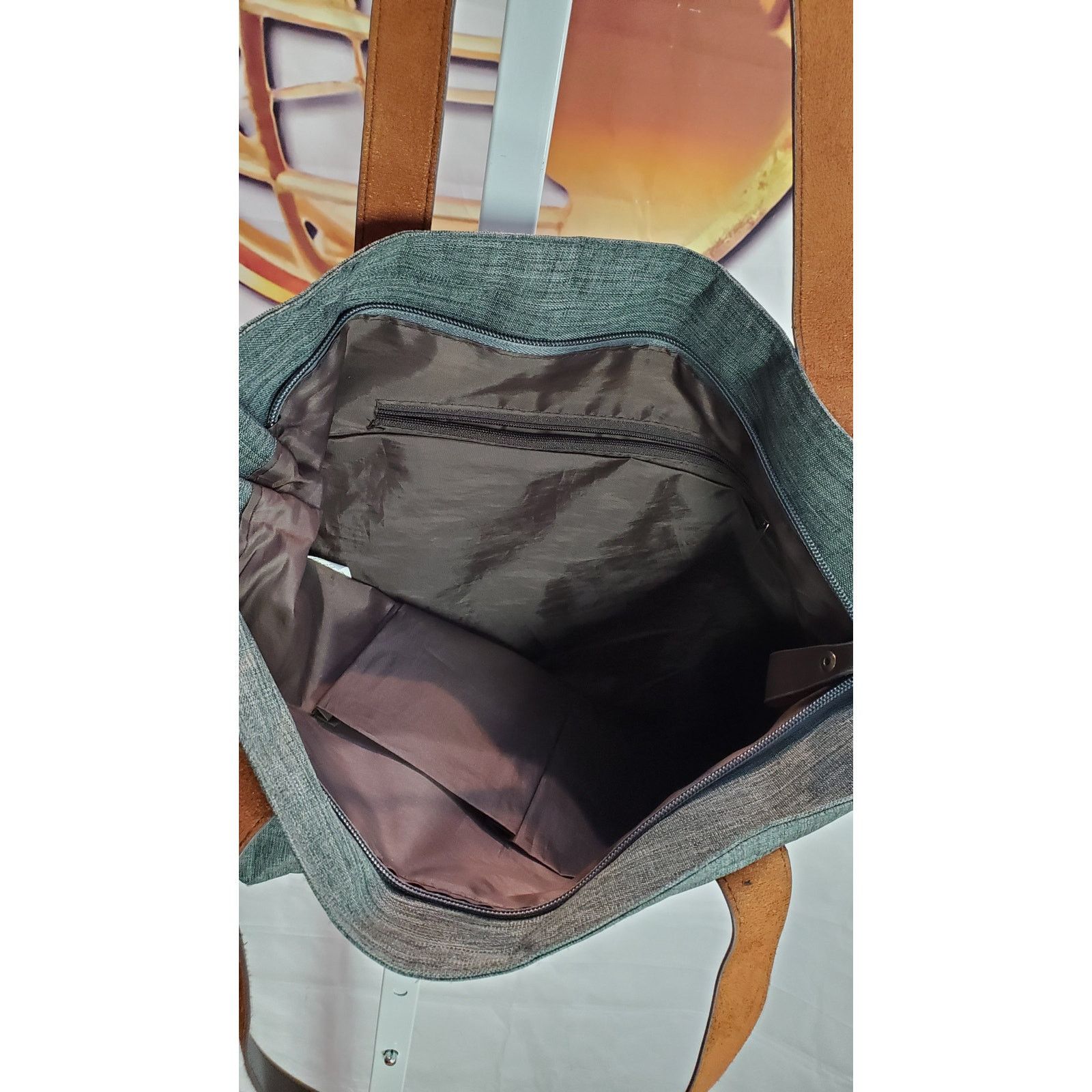 Other Aleah Wear Green White Gray Tote Bag Size ONE SIZE - 4 Thumbnail
