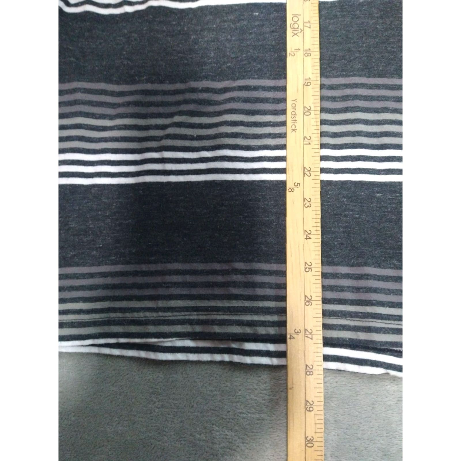 Point Zero VINTAGE POINT ZERO Shirt Mens Large Gray Striped Short Sleeve V Neck Pullover Pocket Y2K Size US L / EU 52-54 / 3 - 3 Thumbnail
