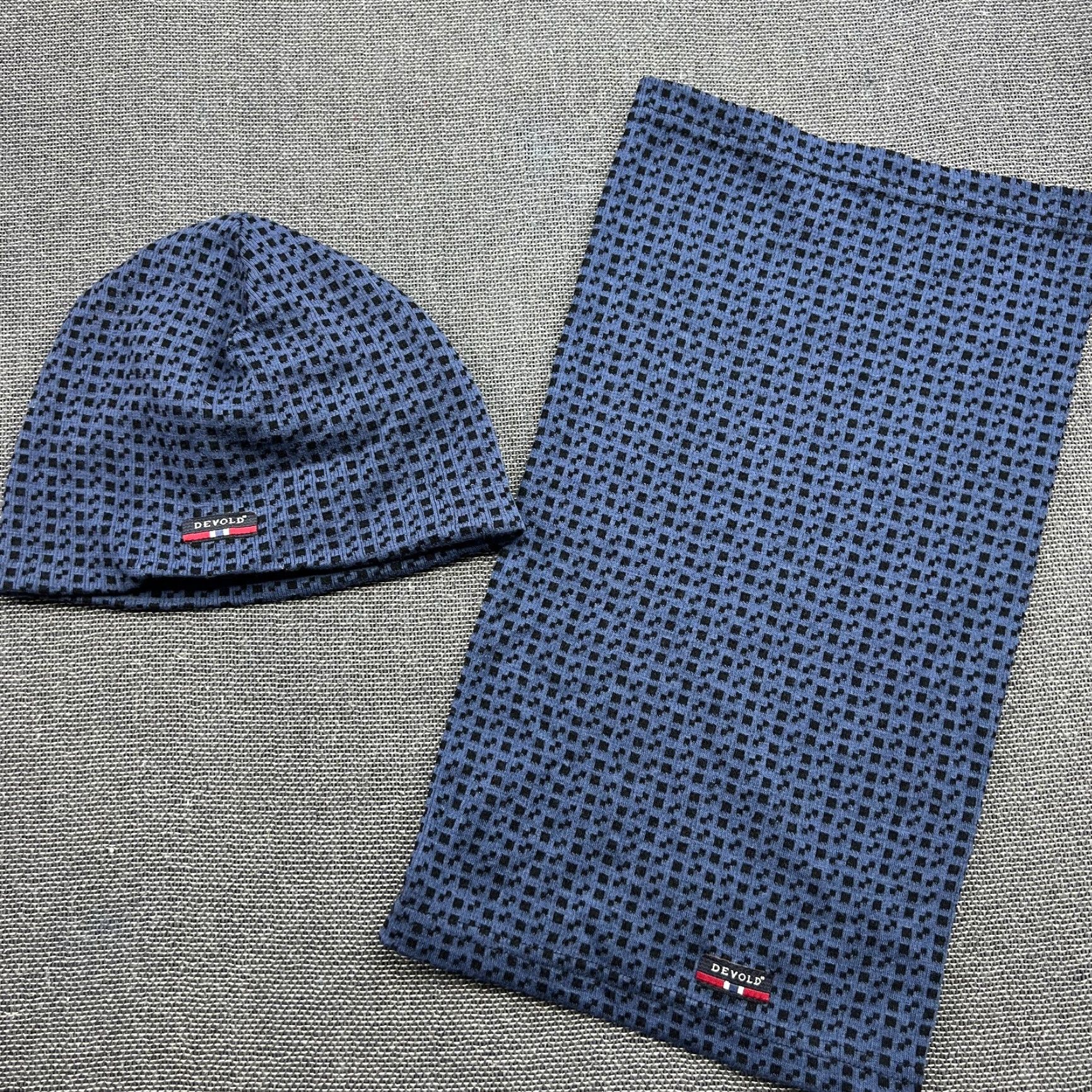 Vintage Devold Beanie Hat & Scarf Tube Blue Thermal 100% Merino Wool Unisex Adults One Size Knit Hat Mens Womens Vintage: No Size ONE SIZE - 2 Thumbnail