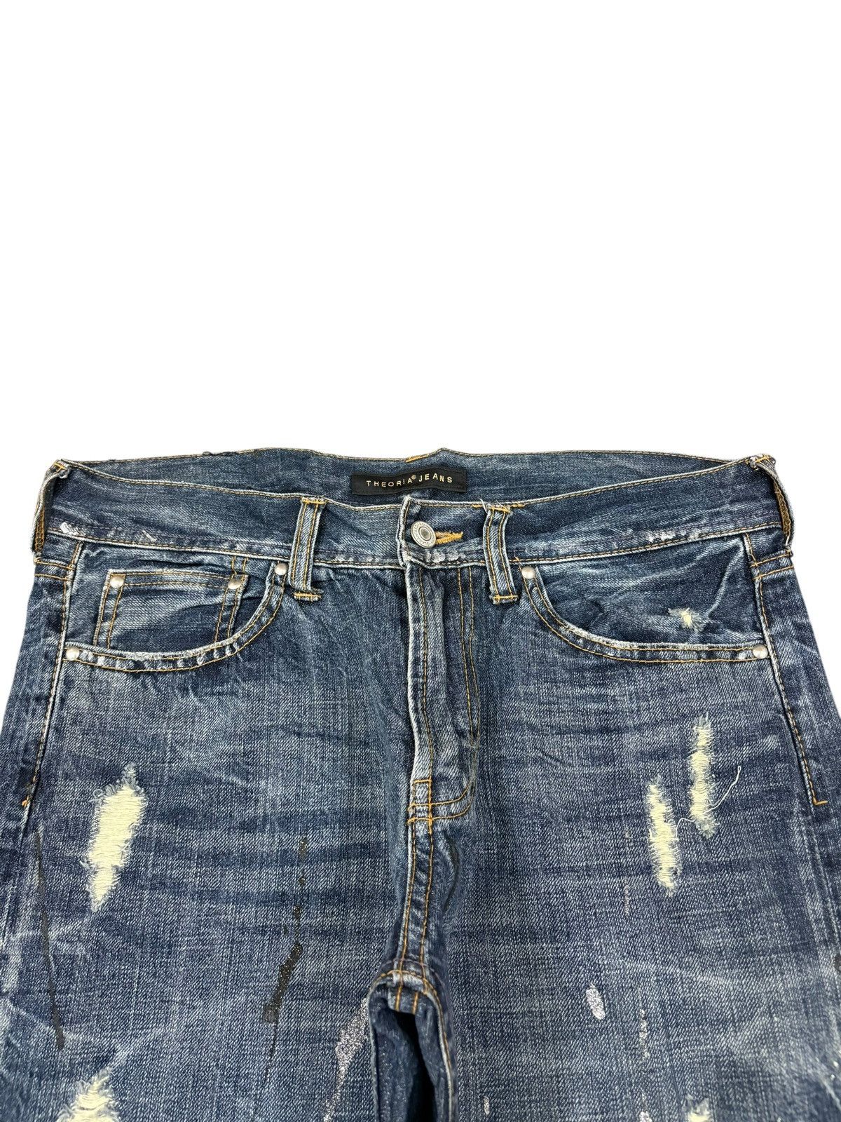 Japanese Brand Vintage Japanese Brand Paint Splattered Distress Loose Jeans Size 31" - 4 Thumbnail