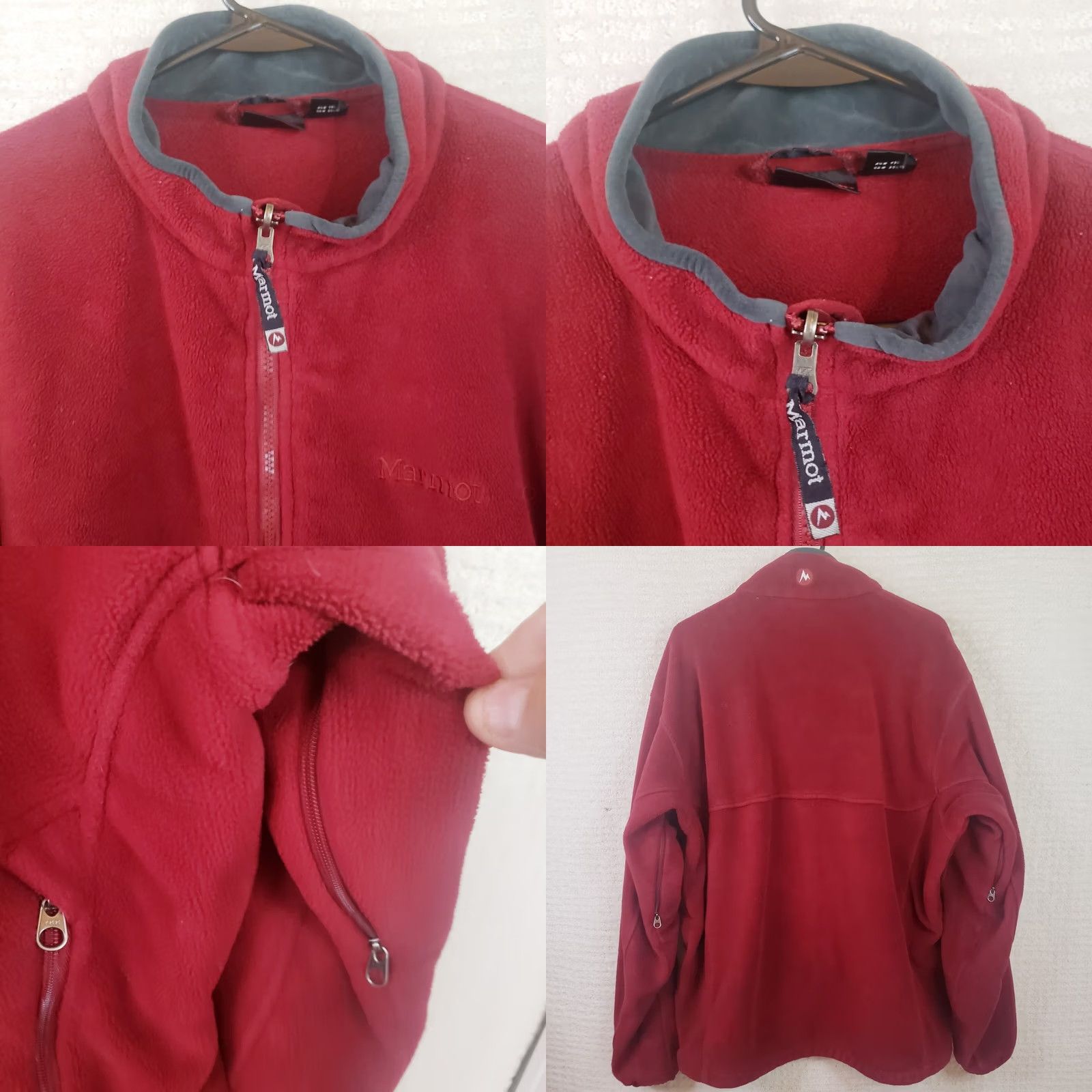 Marmot Marmot Jacket Mens XL Red Fleece Full Zip Outdoor Underarm Zips Pockets Regulate Bomber Style Classic Outdoor Hiking Mens XL Red Marmot Logo Jacket Size US XL / EU 56 / 4 - 7 Thumbnail