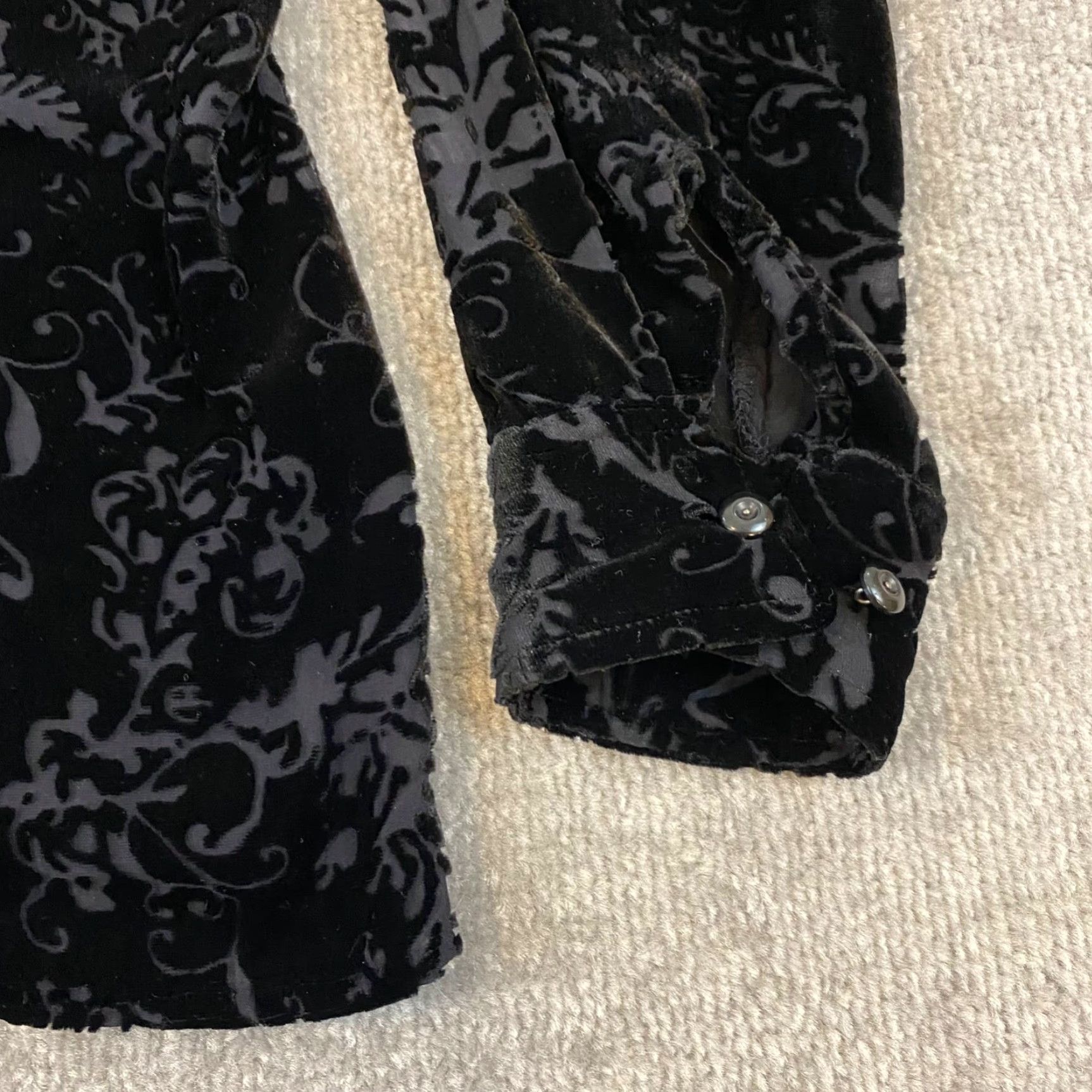 Ralph Lauren Lauren Ralph Lauren Shirt Button-Up Floral Black Silk-Viscose 3/4 Sleeve Womens Small Size S / US 4 / IT 40 - 4 Thumbnail