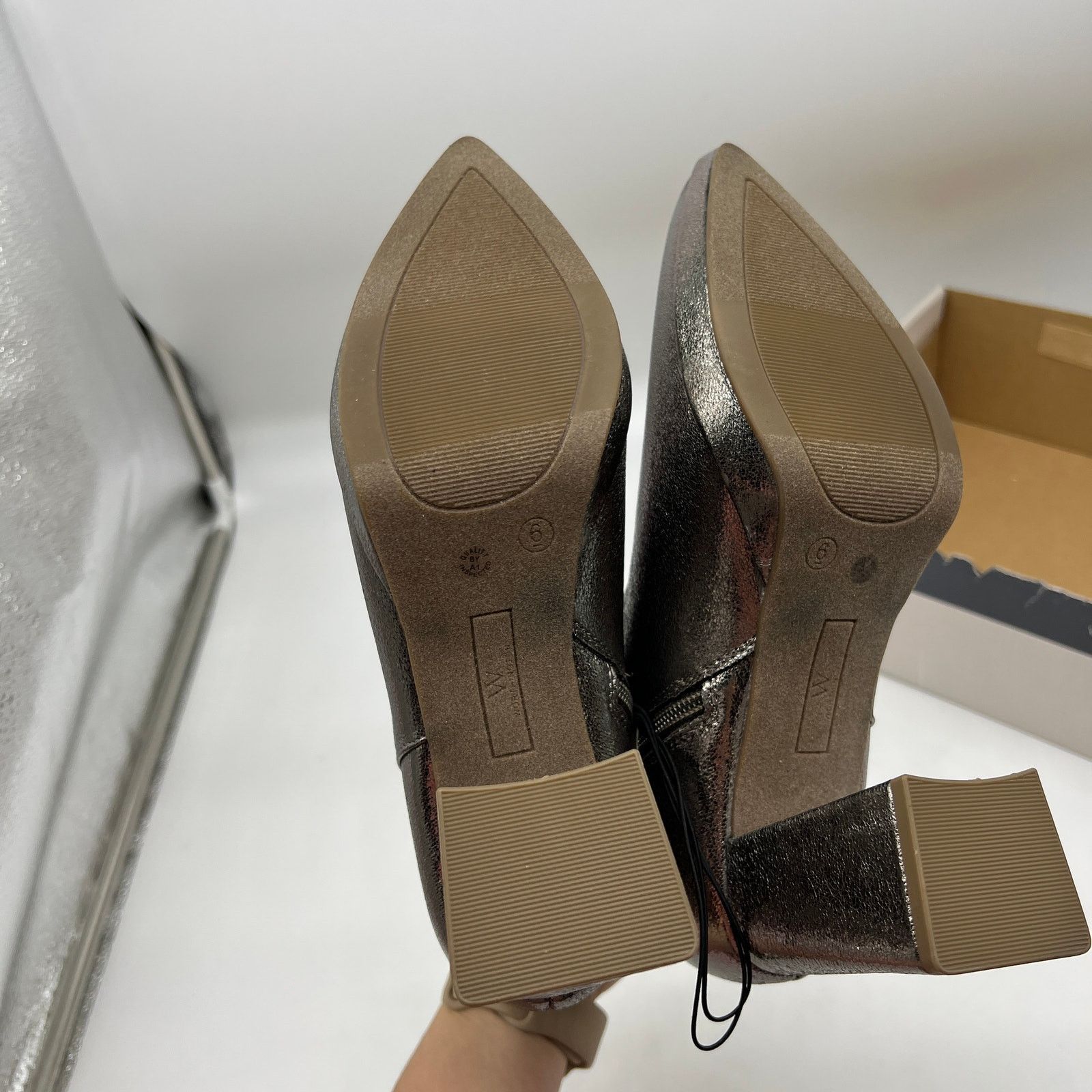 Other Worthington Womens Bannow Flared Heel Booties Pewter Size US 6 / IT 36 - 9 Thumbnail