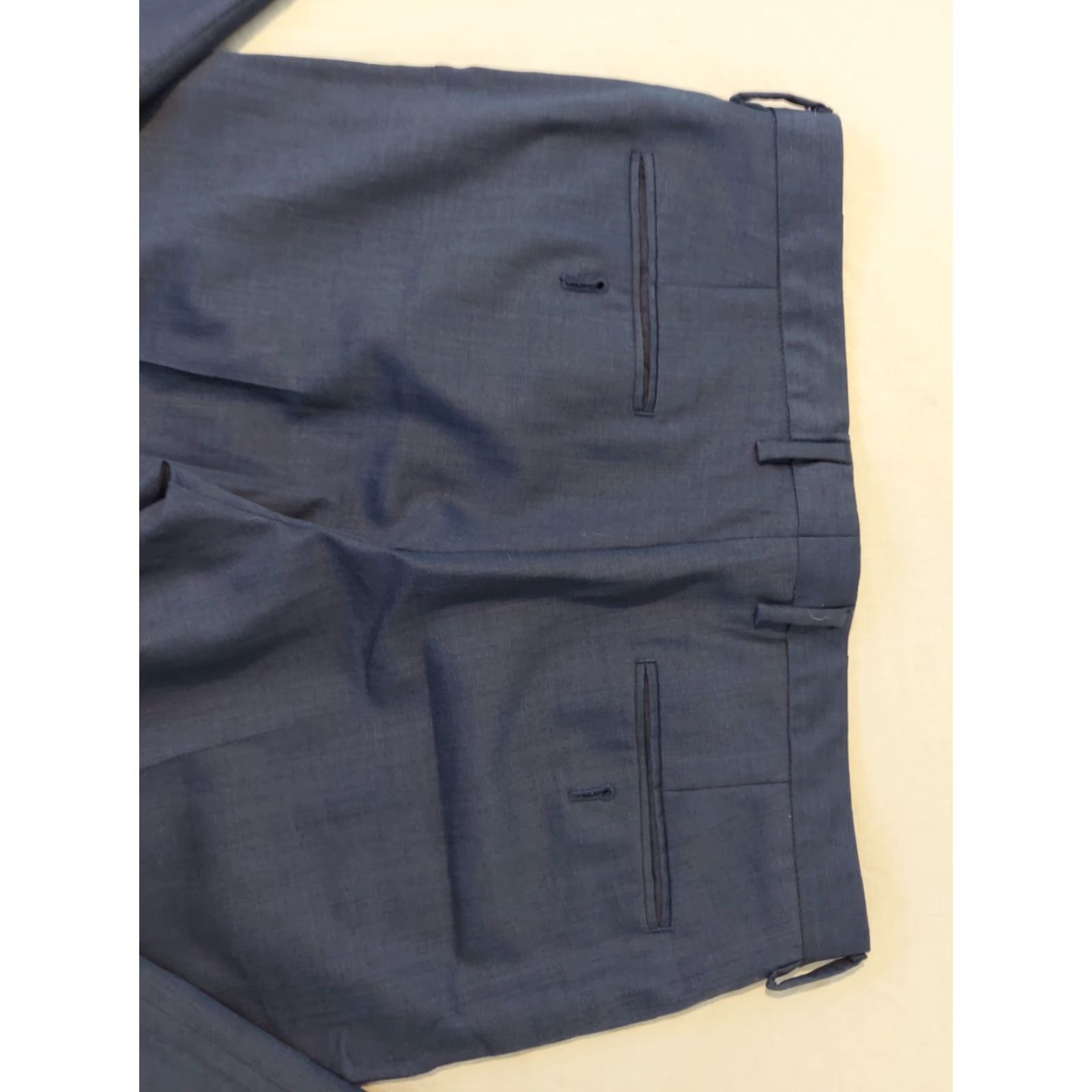 J.Crew Mens J. Crew Wool Dress Pants 34x32 Navy Blue Slacks Khaki Trousers Dress Pants Mens Blue 90s style Size US 34 / EU 50 - 2 Thumbnail