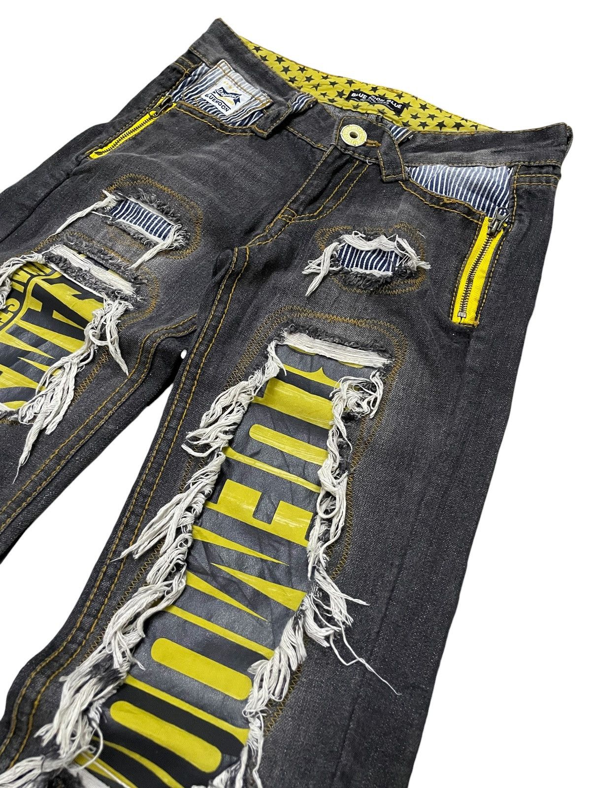 Hysteric Glamour Blue Moon Japan Distressed Patchwork Details Jeans Size US 29 - 6 Thumbnail