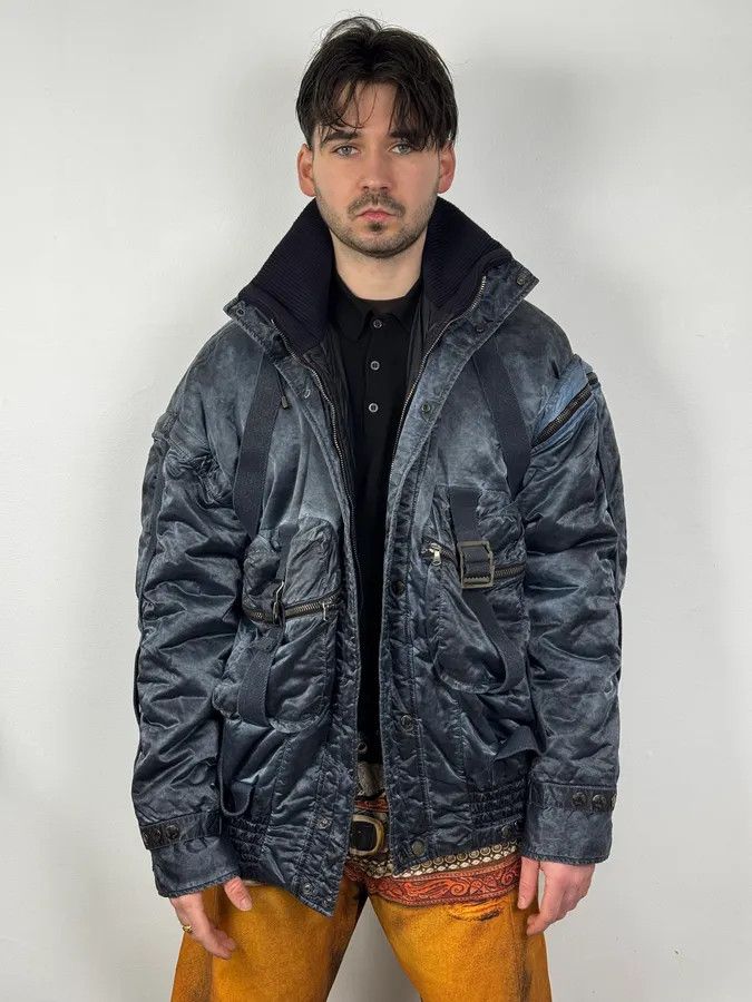 Dolce & Gabbana AW2003 Dolce & Gabbana Blue Aviator Bondage Jacket Size US XXL / EU 58 / 5 - 3 Thumbnail