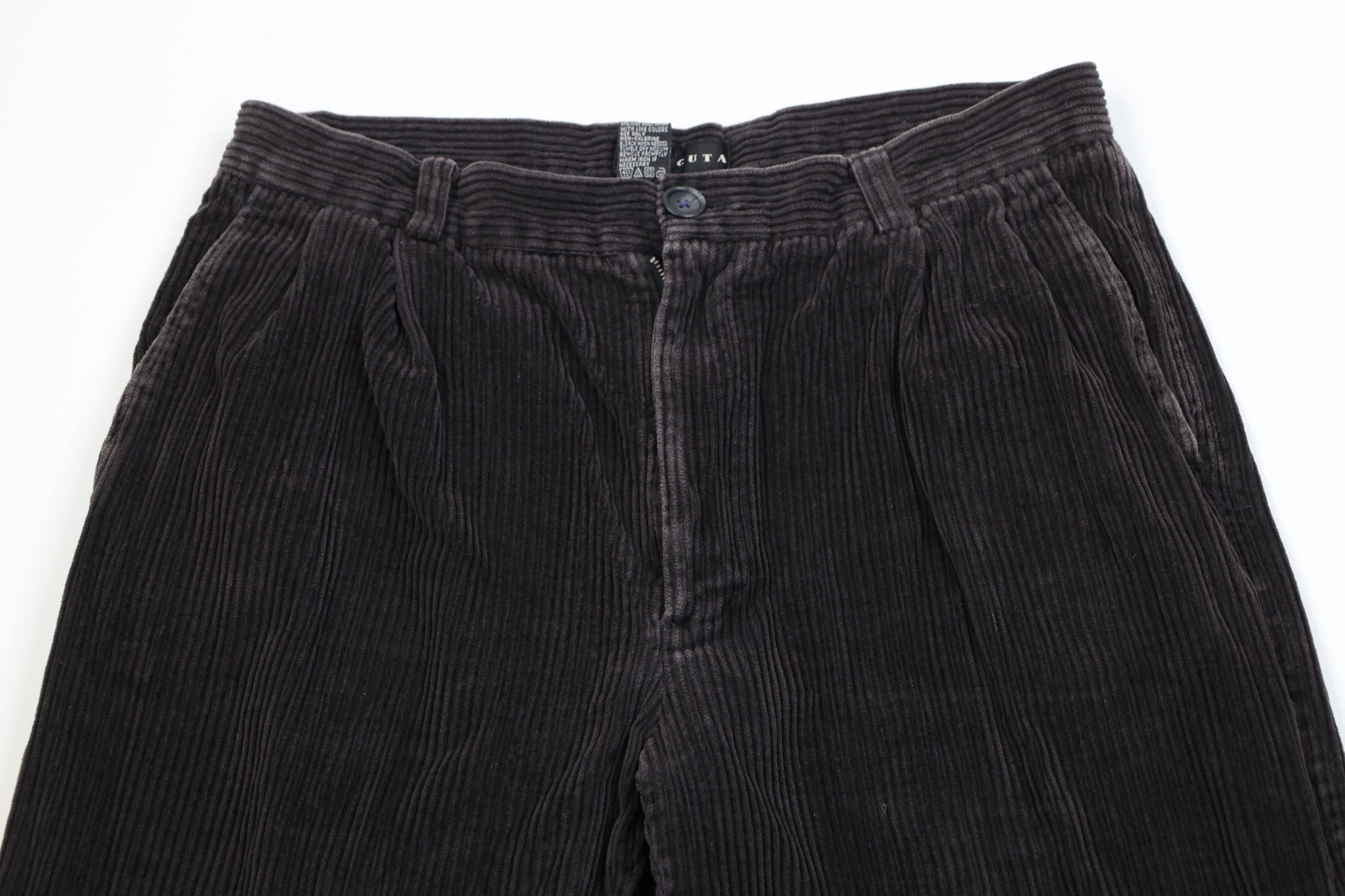 Vintage Vintage 90s Streetwear Wide Leg Corduroy Chino Pants Black Size US 34 / EU 50 - 2 Thumbnail