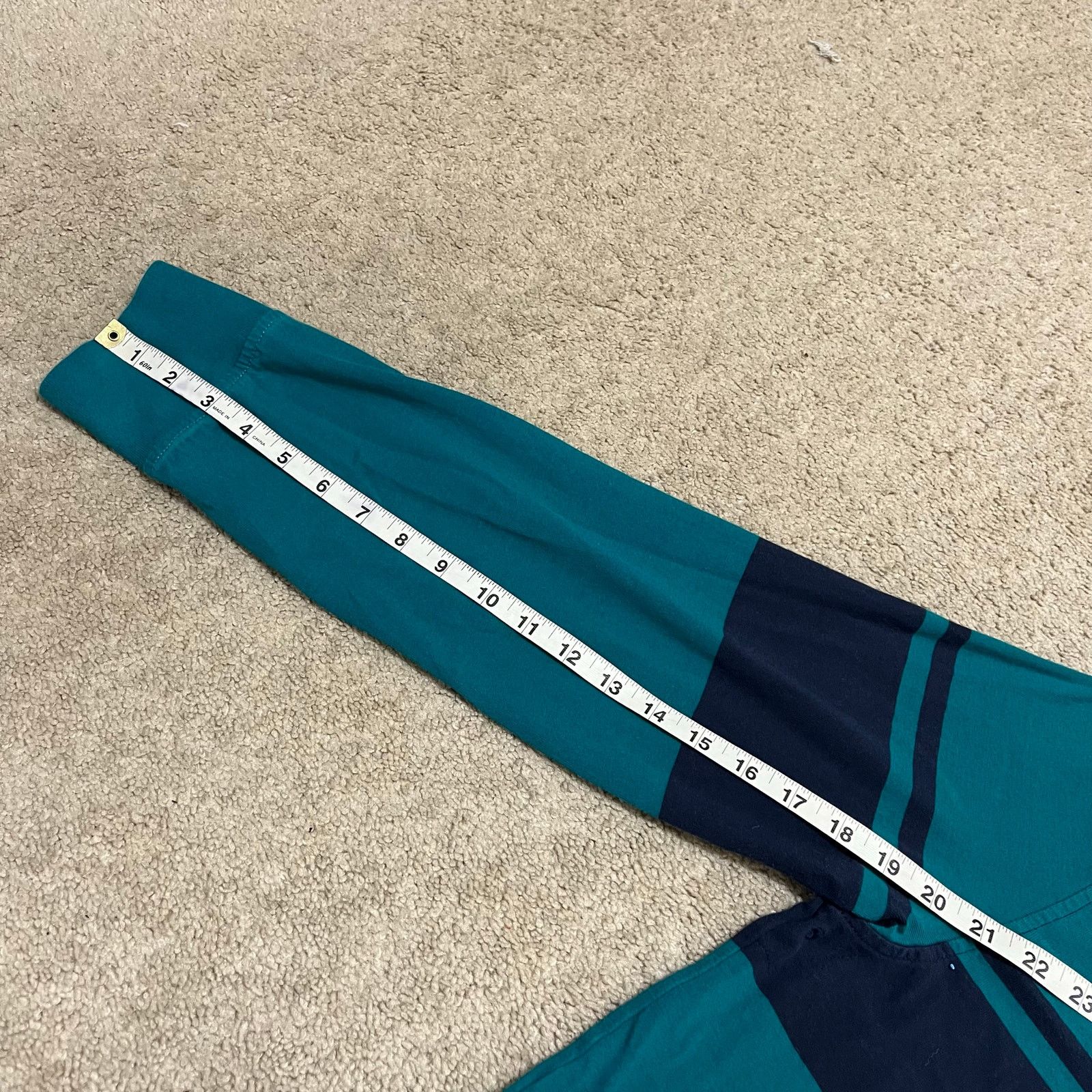 Nautica Nautica Turquoise/Navy Long Sleeve Rugby Polo Shirt Large Size US L / EU 52-54 / 3 - 7 Thumbnail