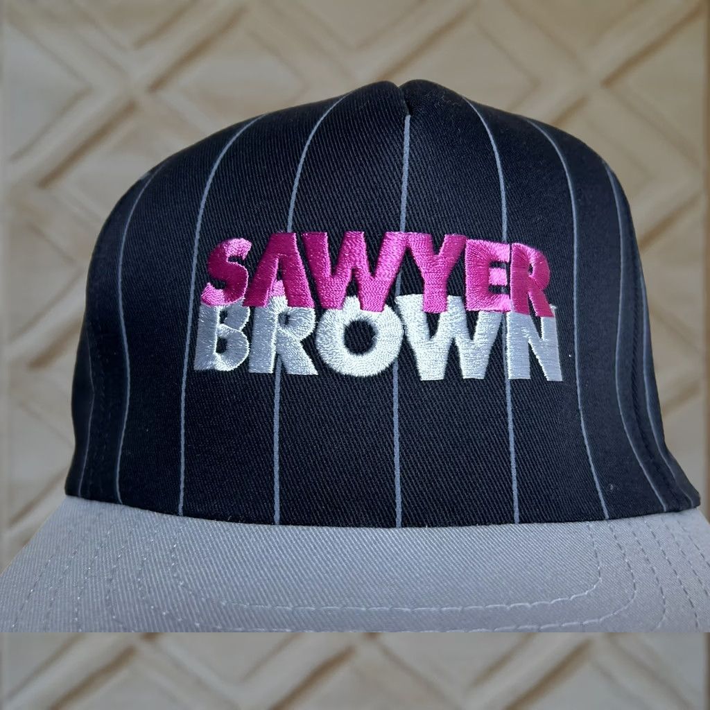 Vintage VINTAGE Sawyer Brown Country Music Snapback Hat Pin-Stripes Black Rare Baseball Cap Mens One Size Adjustable Splinter Brand Size ONE SIZE - 1 Thumbnail