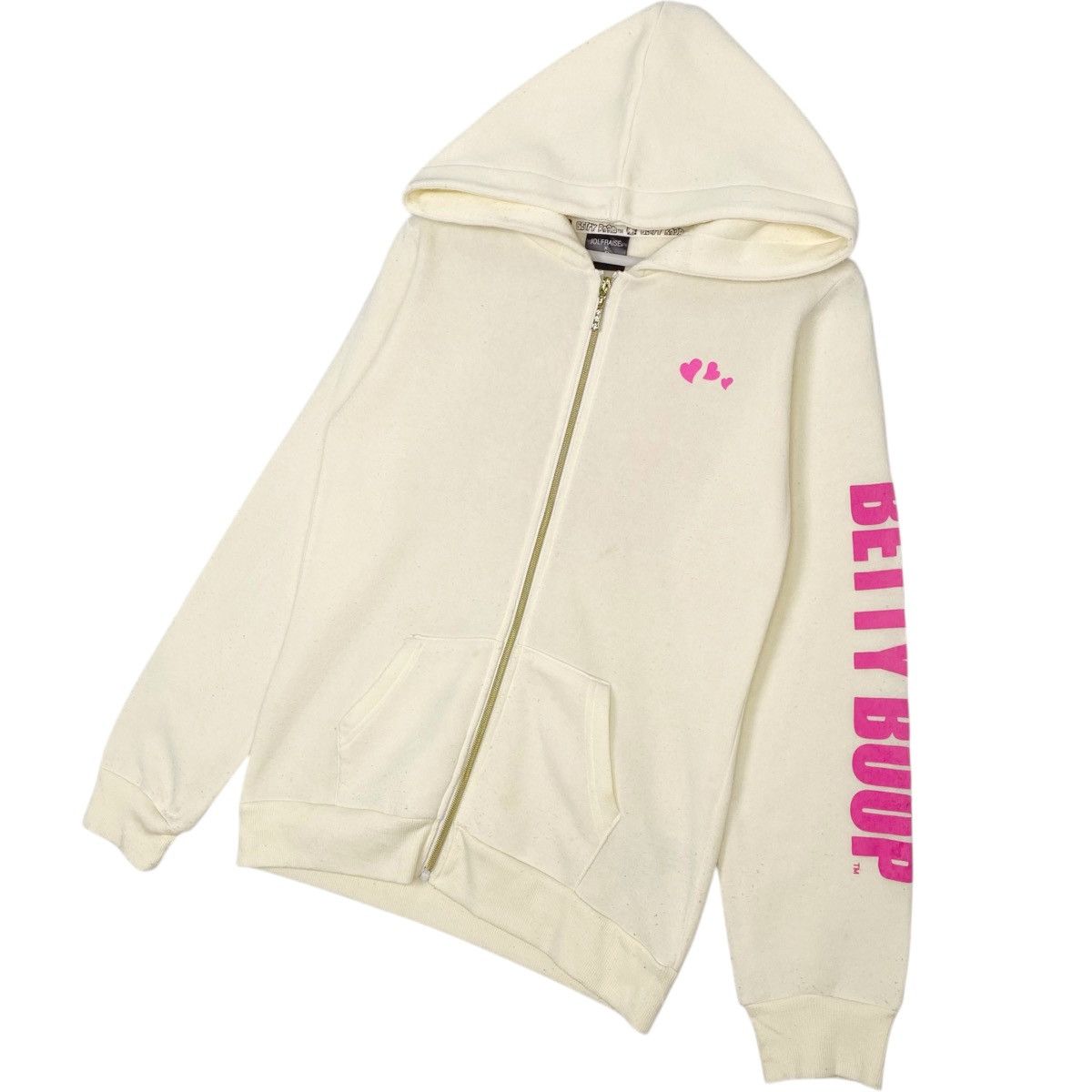 Other Vintage Betty Boop Printed Hoodie Full Zip White/Pink Size M Size M / US 6-8 / IT 42-44 - 2 Thumbnail