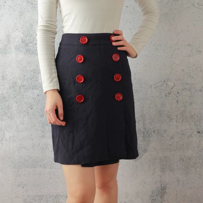 Burberry Burberry Navy Double-Breasted Skirt Size 40" / US 18 - 1 Thumbnail