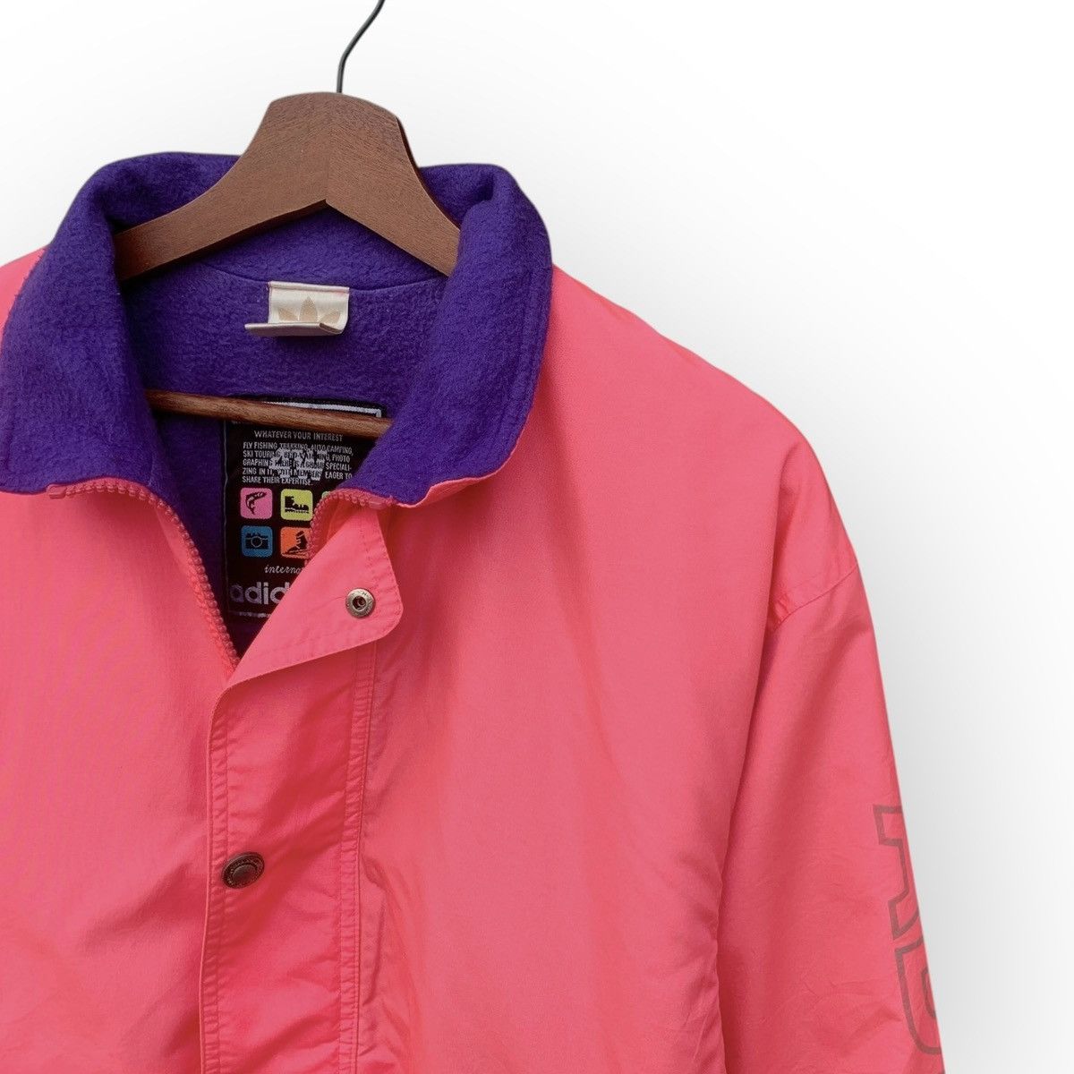 Vintage Vintage 90s Adidas Windbreaker Jacket Lining Fleece Size US L / EU 52-54 / 3 - 7 Thumbnail