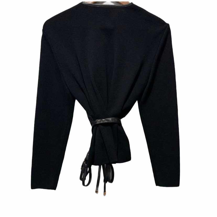 Other Doncaster 100% Leather & Wool Gold Detail Luxury Jacket S Size S / US 4 / IT 40 - 3 Thumbnail