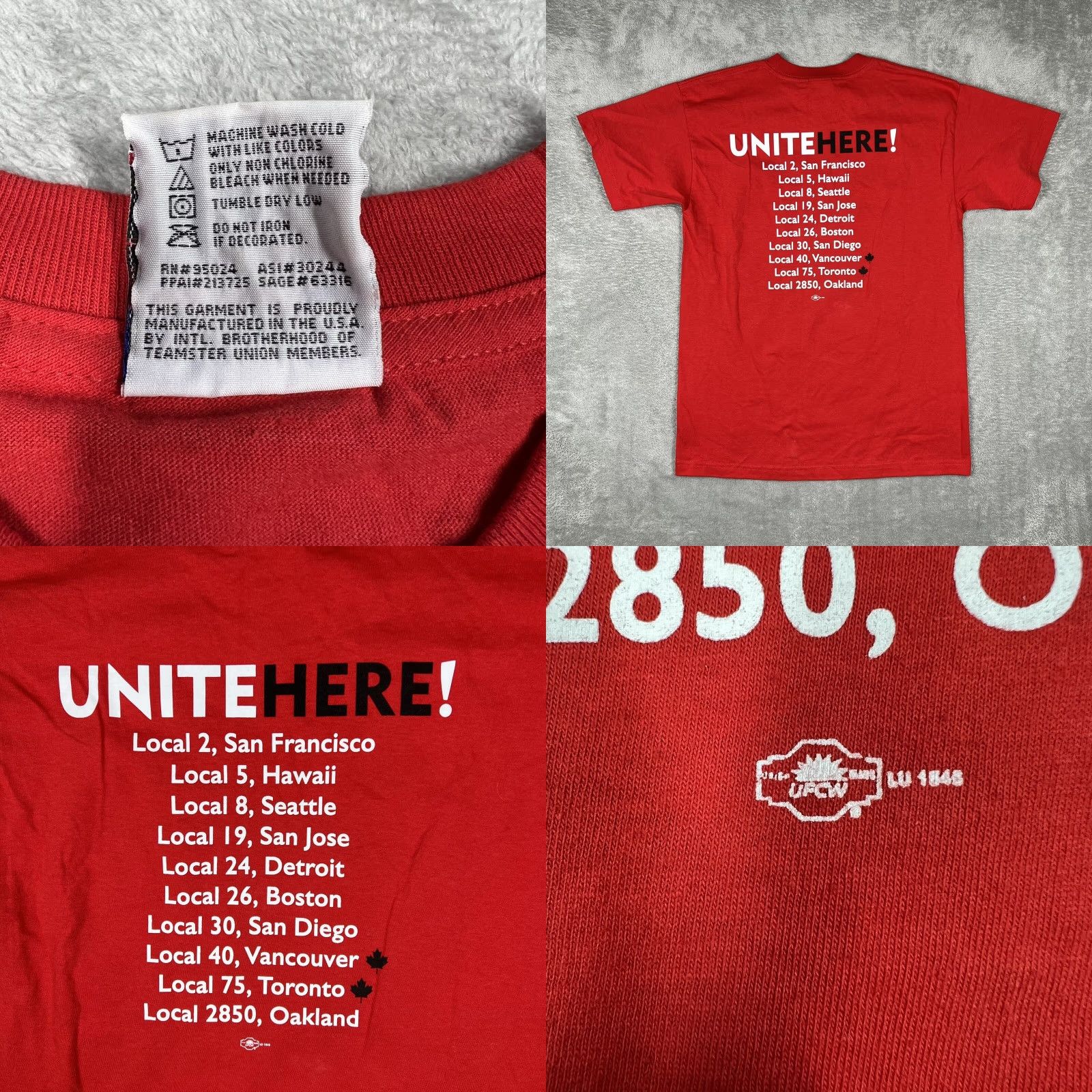 Vintage Union Made “One Job Should Be Enough” Shirt Mens Large Red Cotton Crew Neck Short Sleeve Size US L / EU 52-54 / 3 - 8 Thumbnail