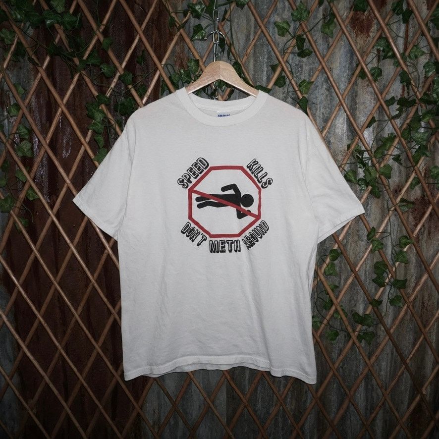 Vintage Large - Vintage Y2K speed kills Dont meth around 00s t-shirt Size US L / EU 52-54 / 3 - 1 Thumbnail